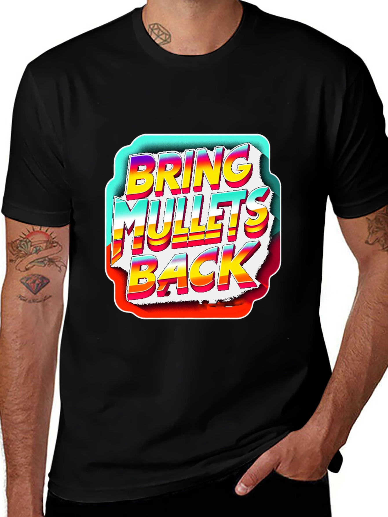 Bring Mullets Back Graphic T-Shirt - Retro Style