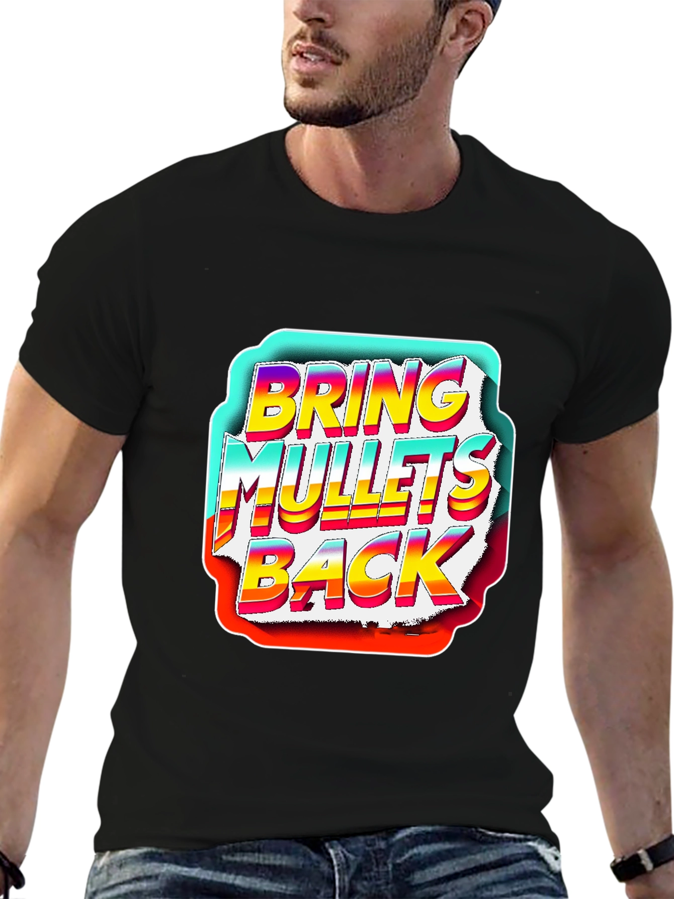 Bring Mullets Back Graphic T-Shirt - Retro Style