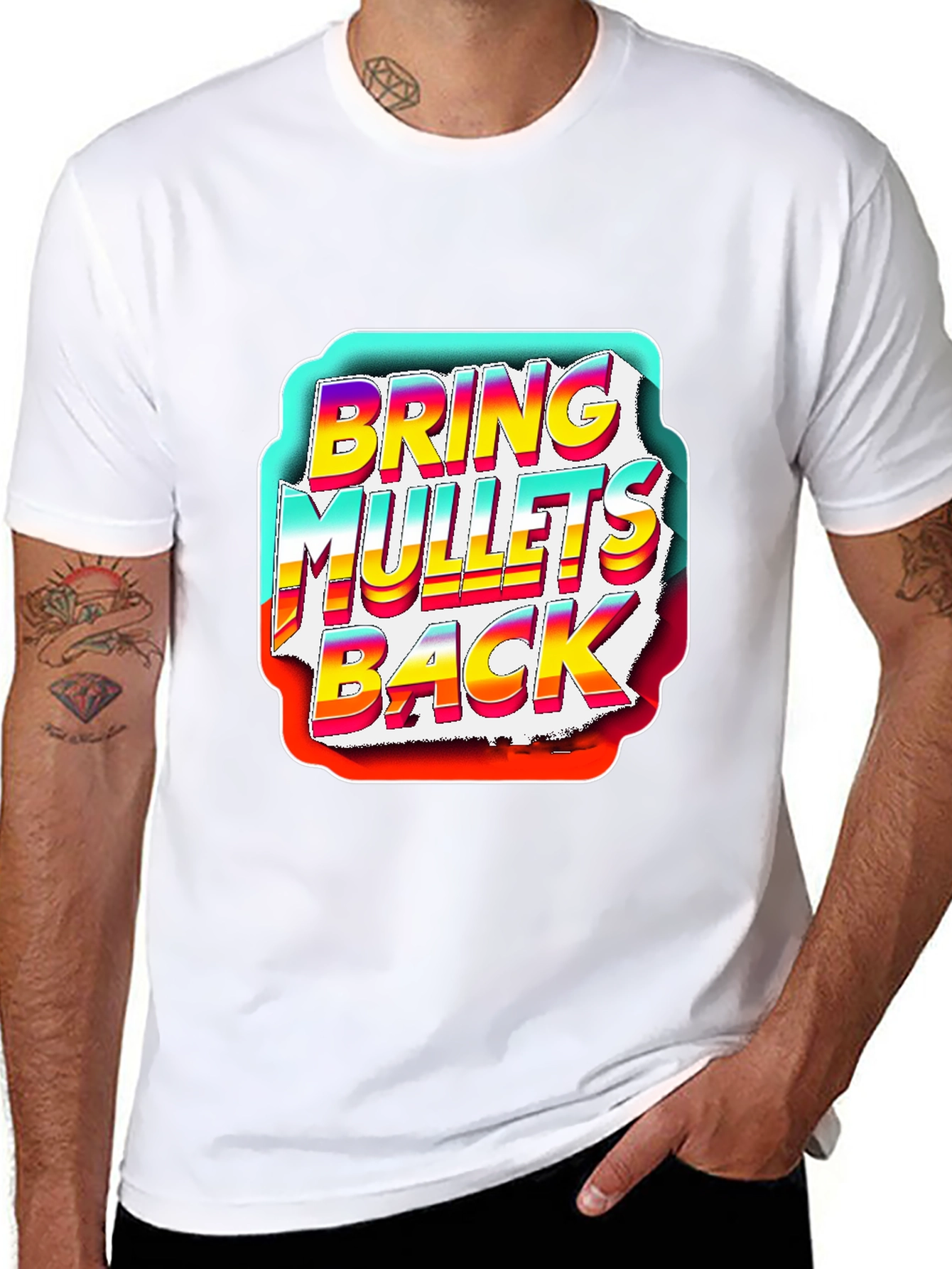 Bring Mullets Back Graphic T-Shirt - Retro Style