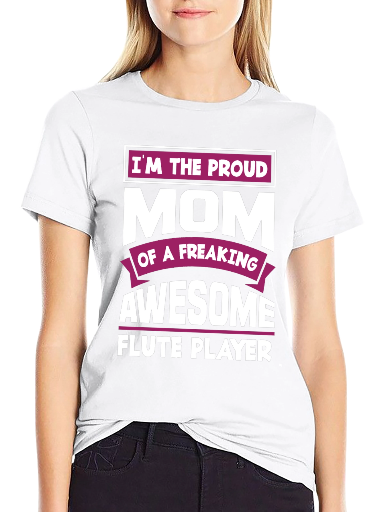 Proud Mom Awesome Flute Player Graphic T-Shirt