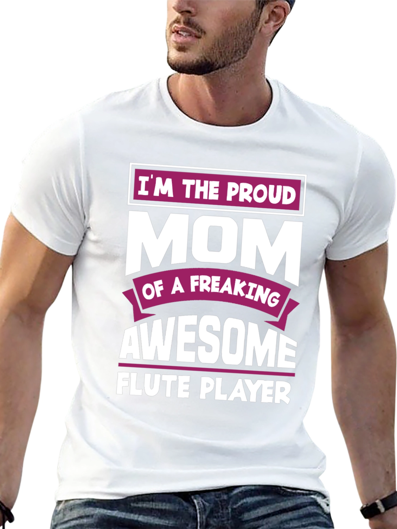 Proud Mom Awesome Flute Player Graphic T-Shirt