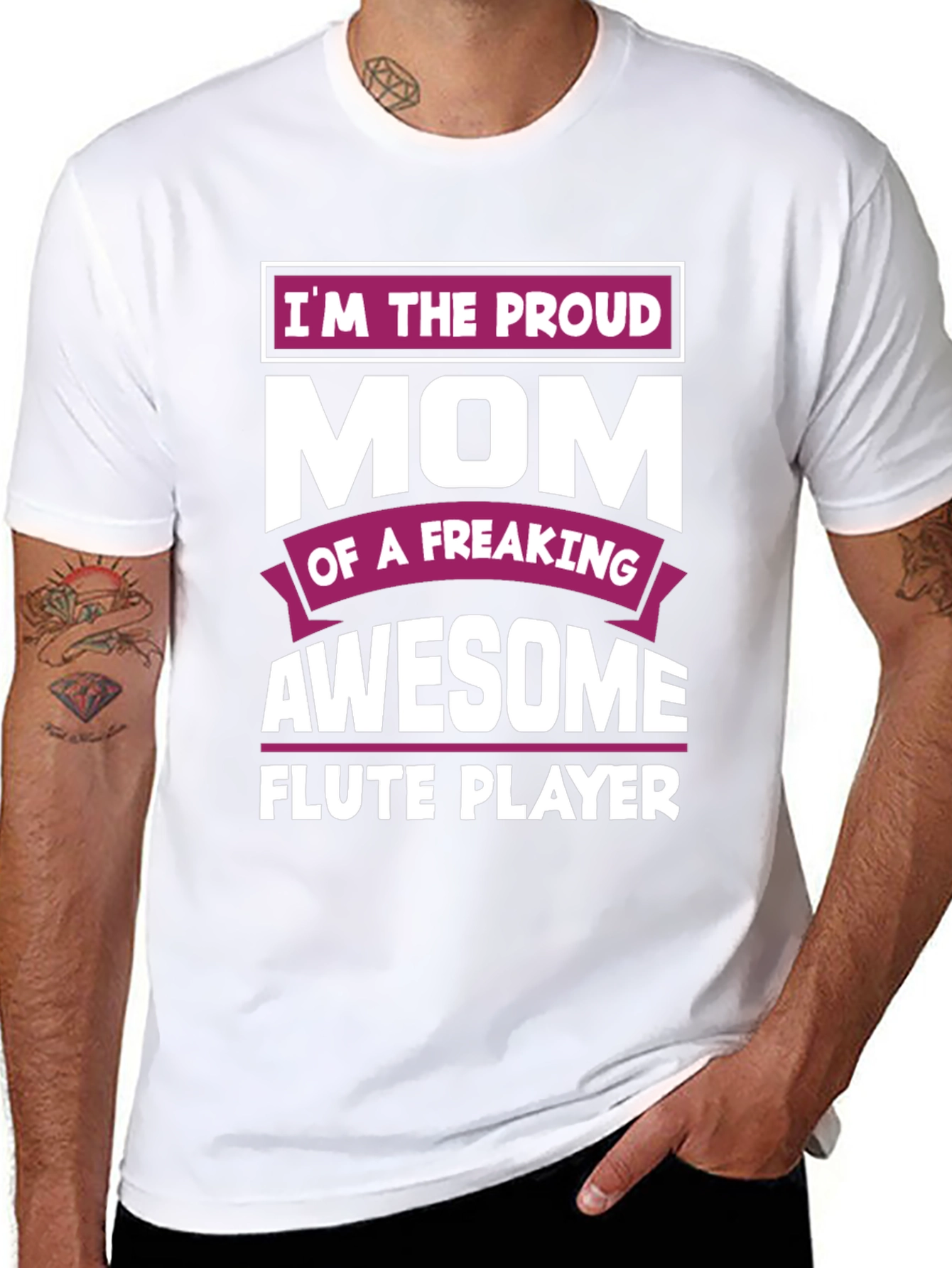 Proud Mom Awesome Flute Player Graphic T-Shirt