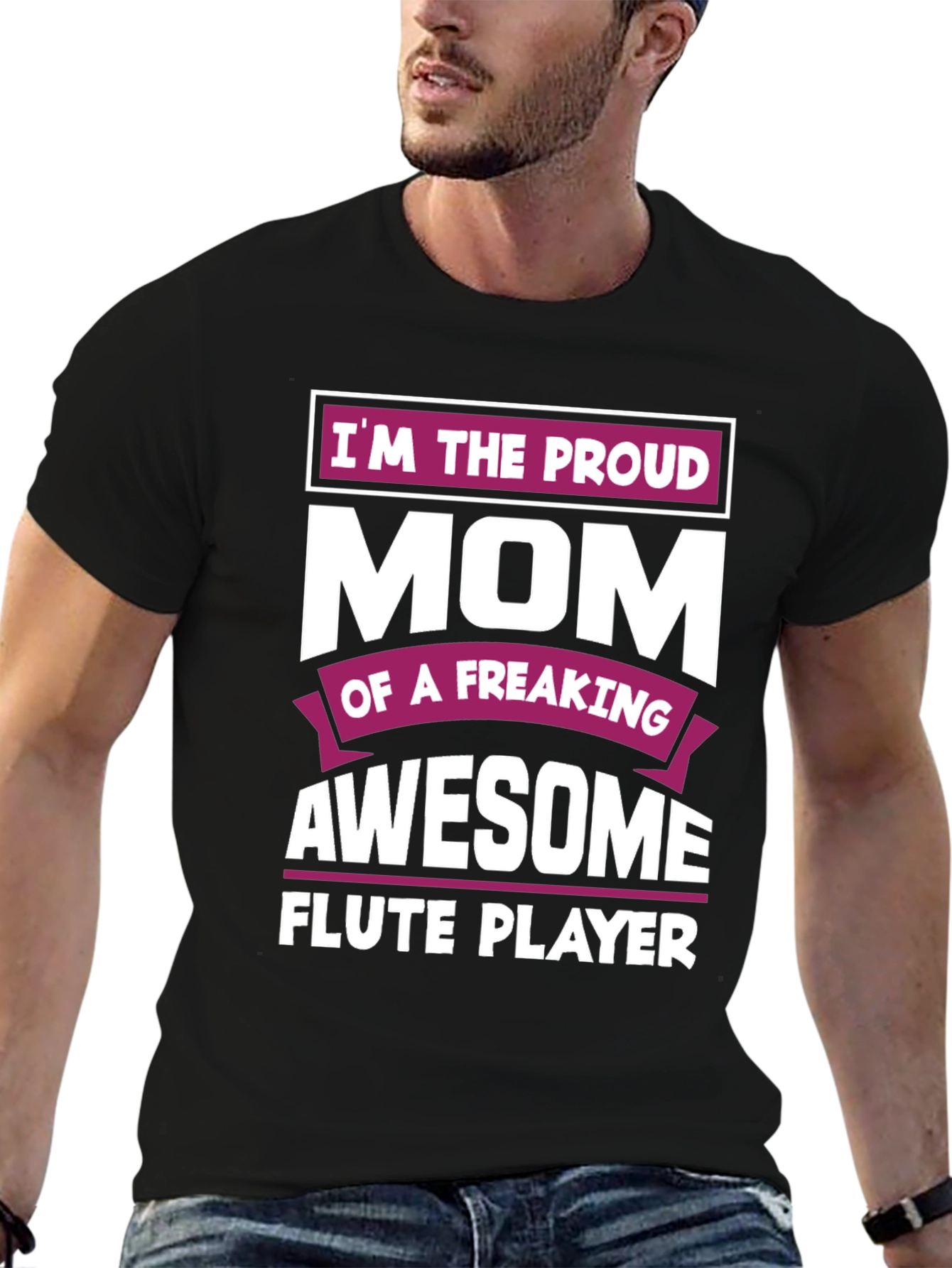Proud Mom Awesome Flute Player Graphic T-Shirt