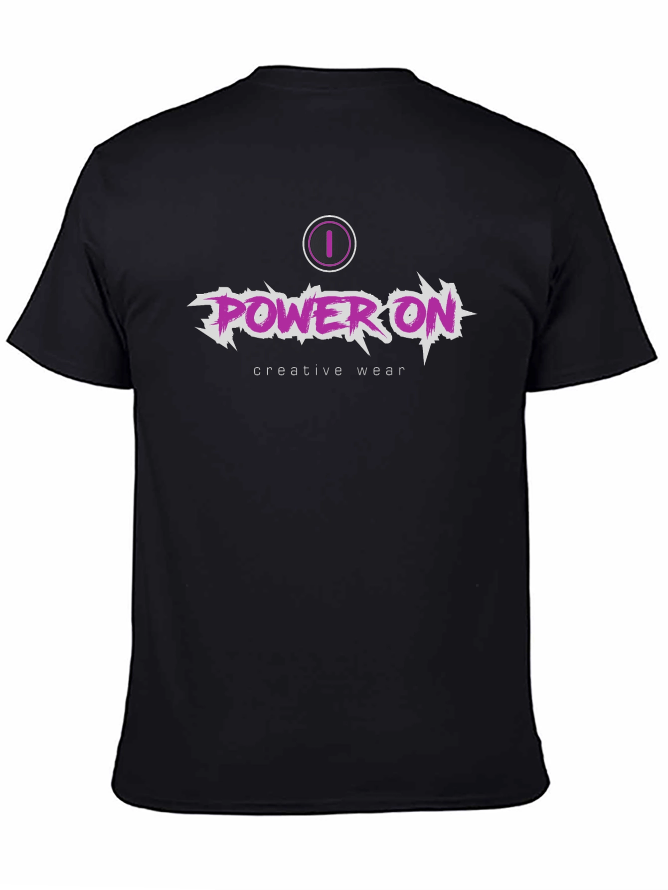 Power On Creative Wear Black Graphic Tee