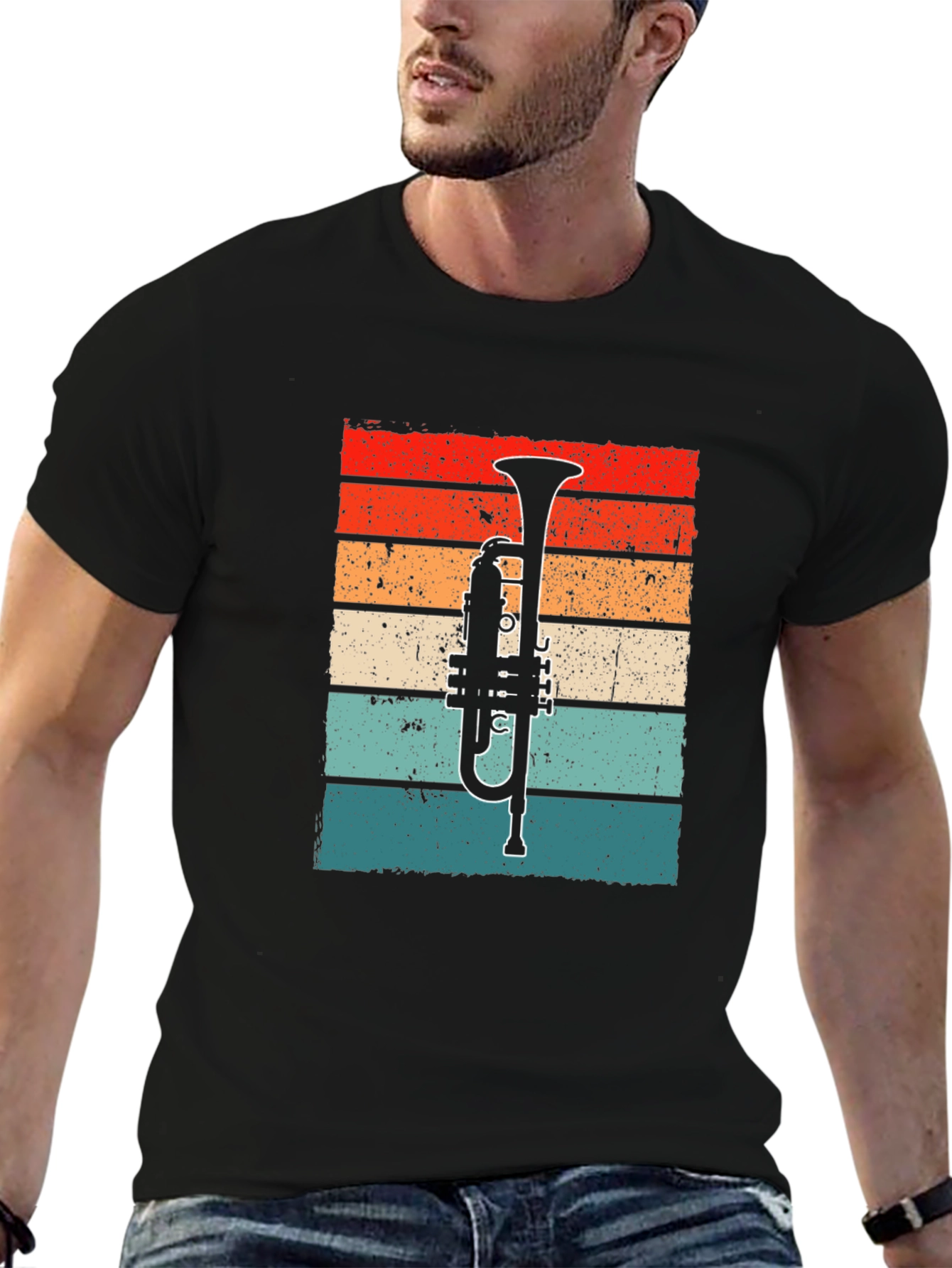 Retro Trumpet Graphic Tee - Music Lover T-Shirt