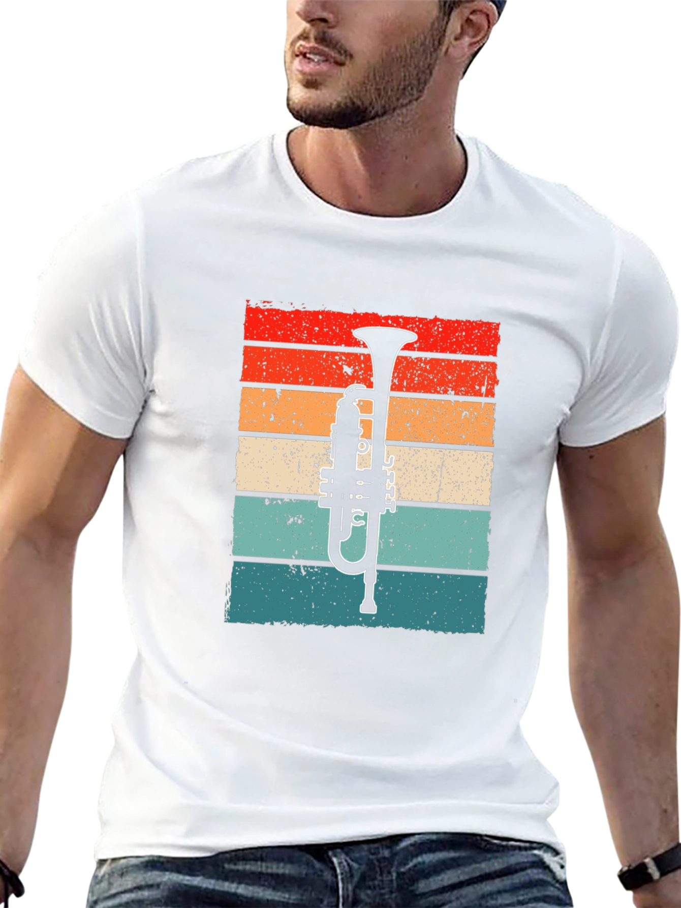 Retro Trumpet Graphic Tee - Music Lover T-Shirt