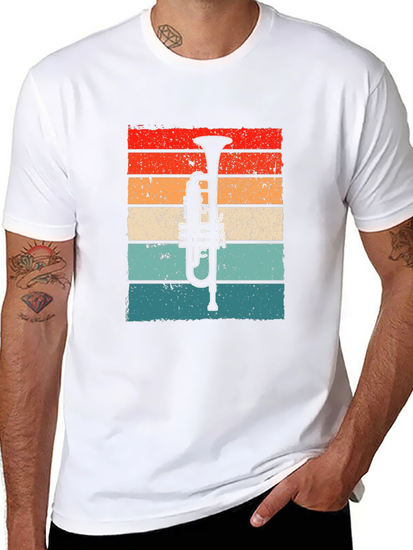 Retro Trumpet Graphic Tee - Music Lover T-Shirt
