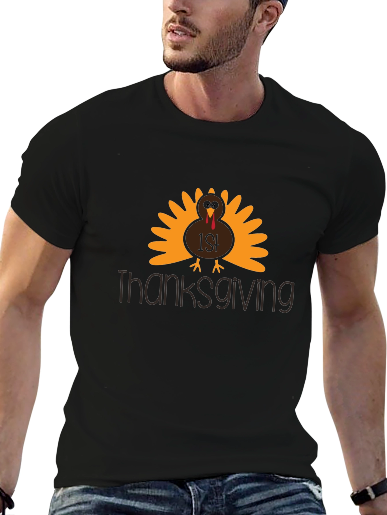 Thanksgiving 1st Turkey Black T-Shirt