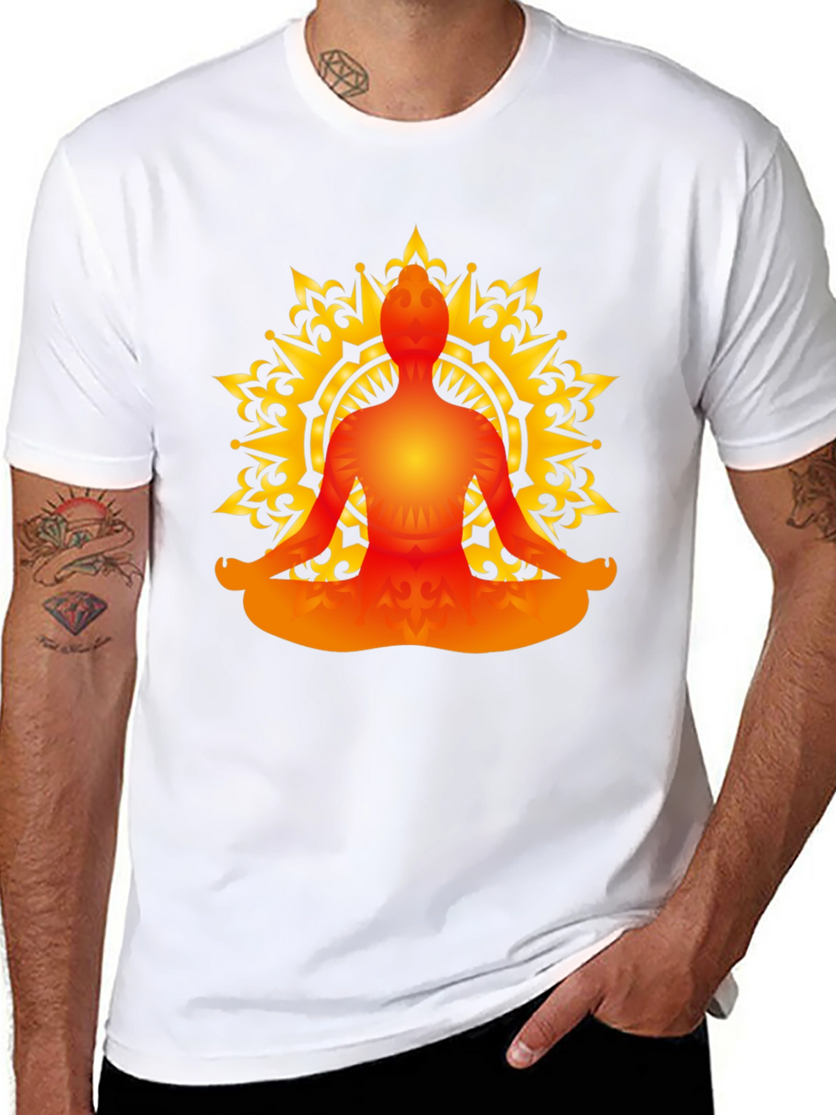 Meditative Mandala T-Shirt - Black
