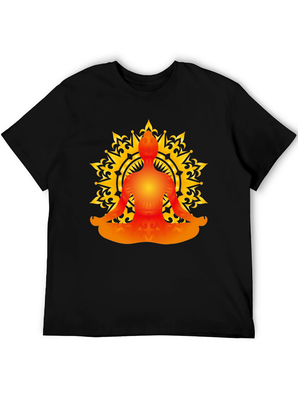 Meditative Mandala T-Shirt - Black