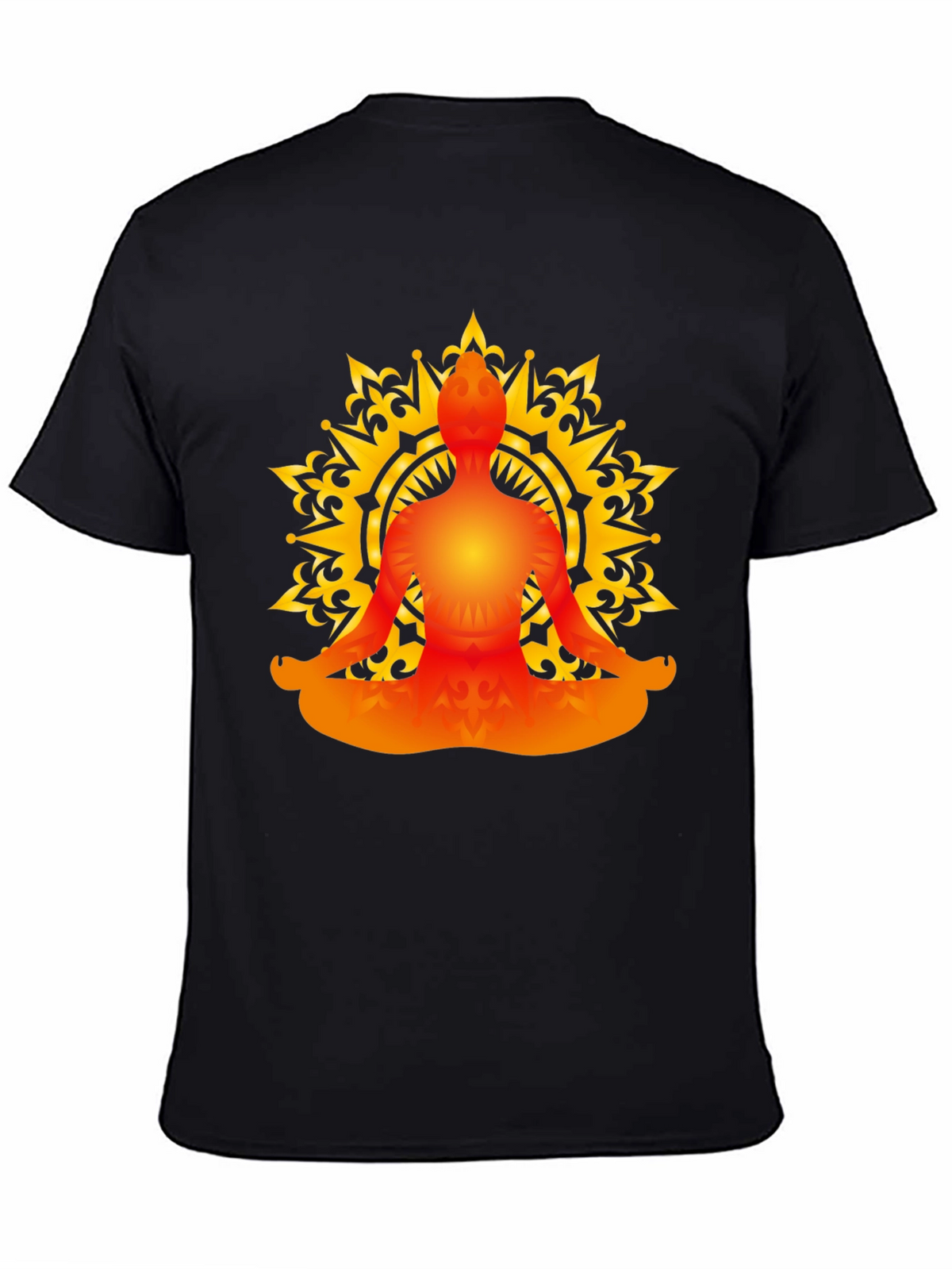 Meditative Mandala T-Shirt - Black