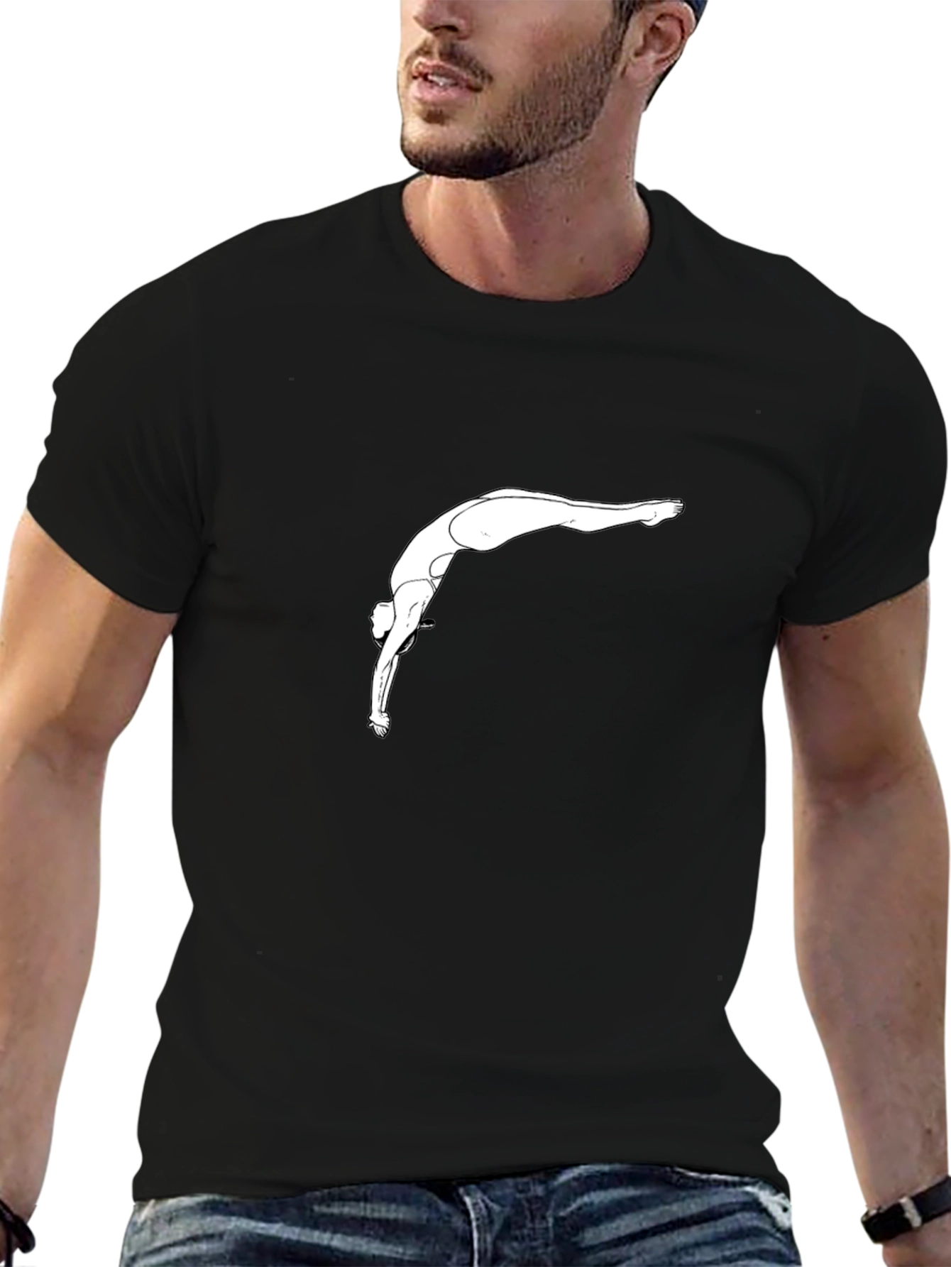 Diver Graphic Black T-Shirt