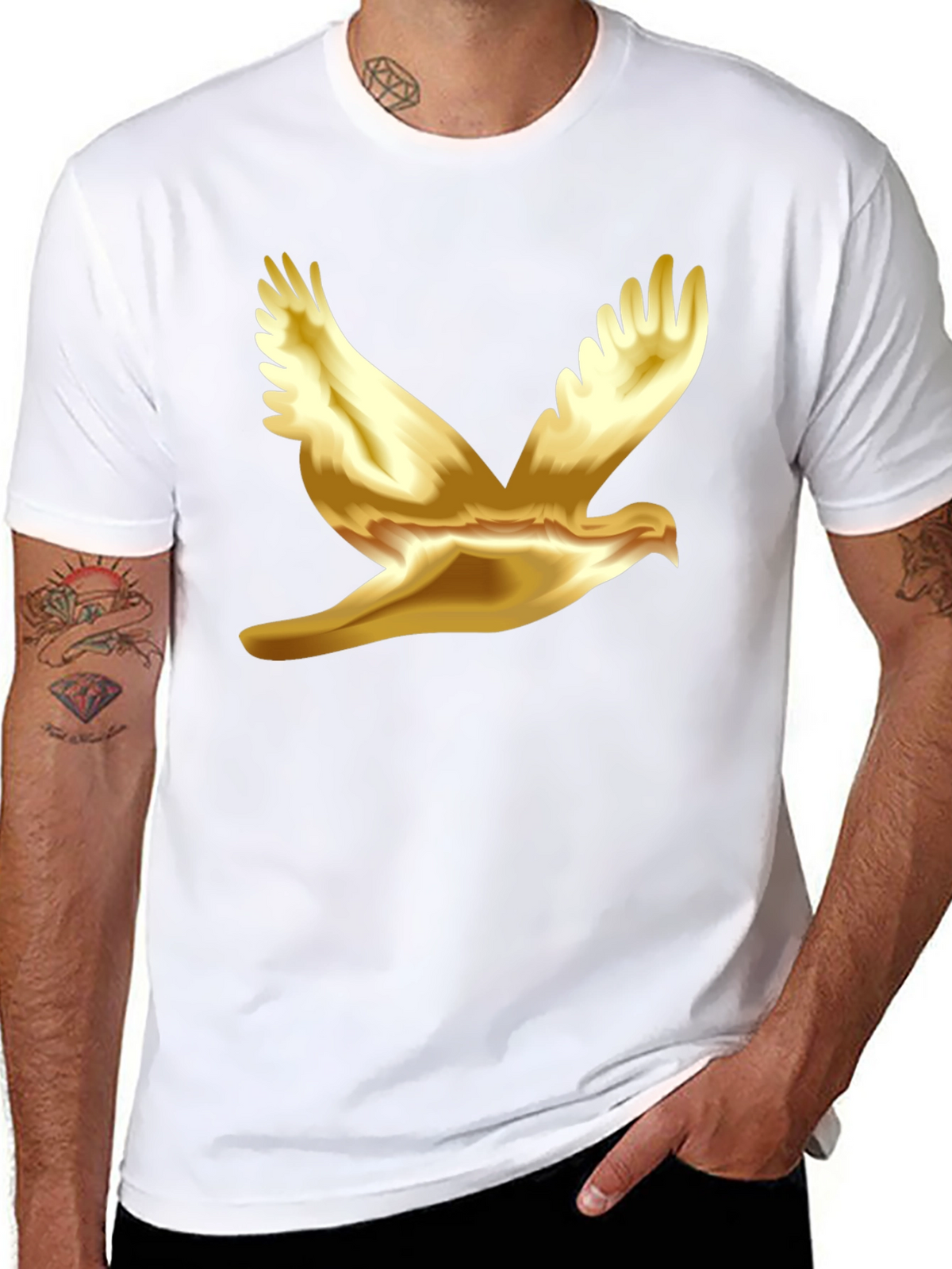 Golden Dove Graphic Black T-Shirt