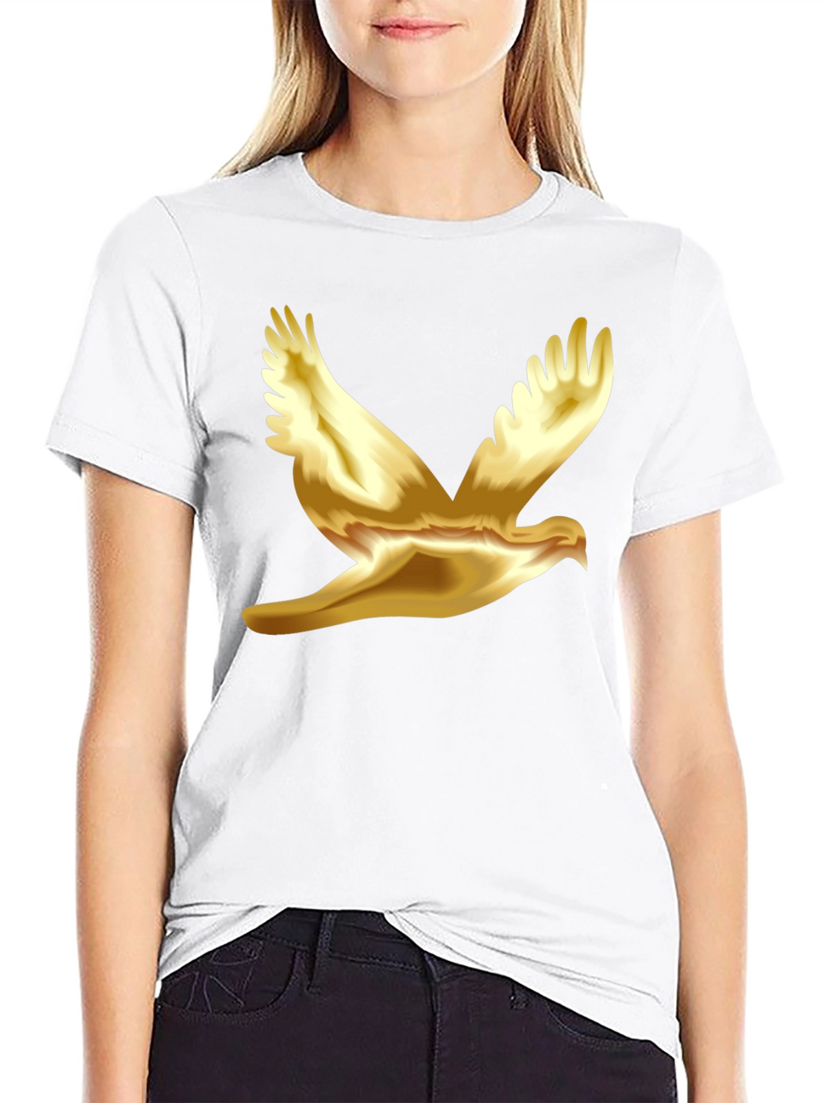 Golden Dove Graphic Black T-Shirt