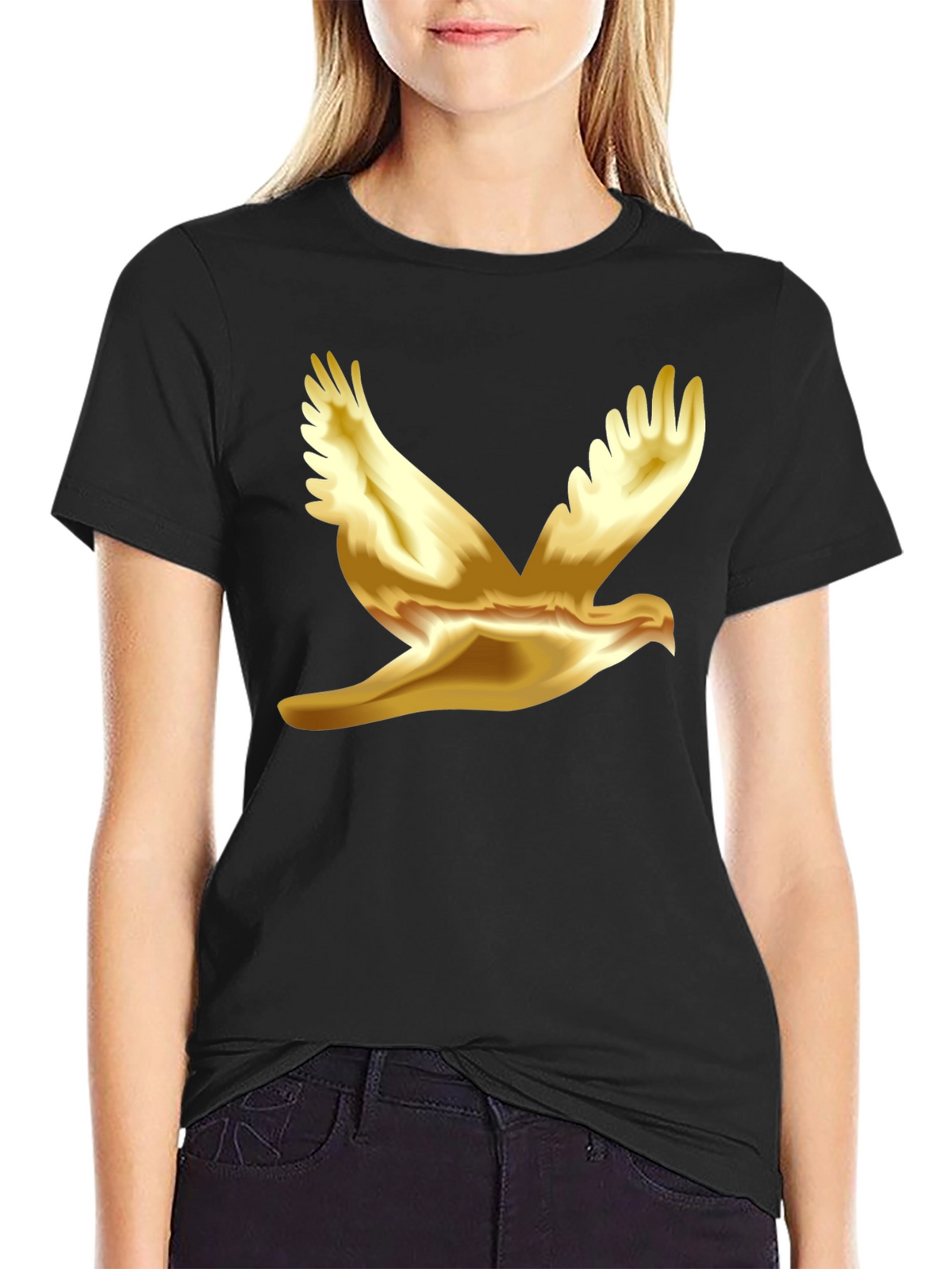 Golden Dove Graphic Black T-Shirt