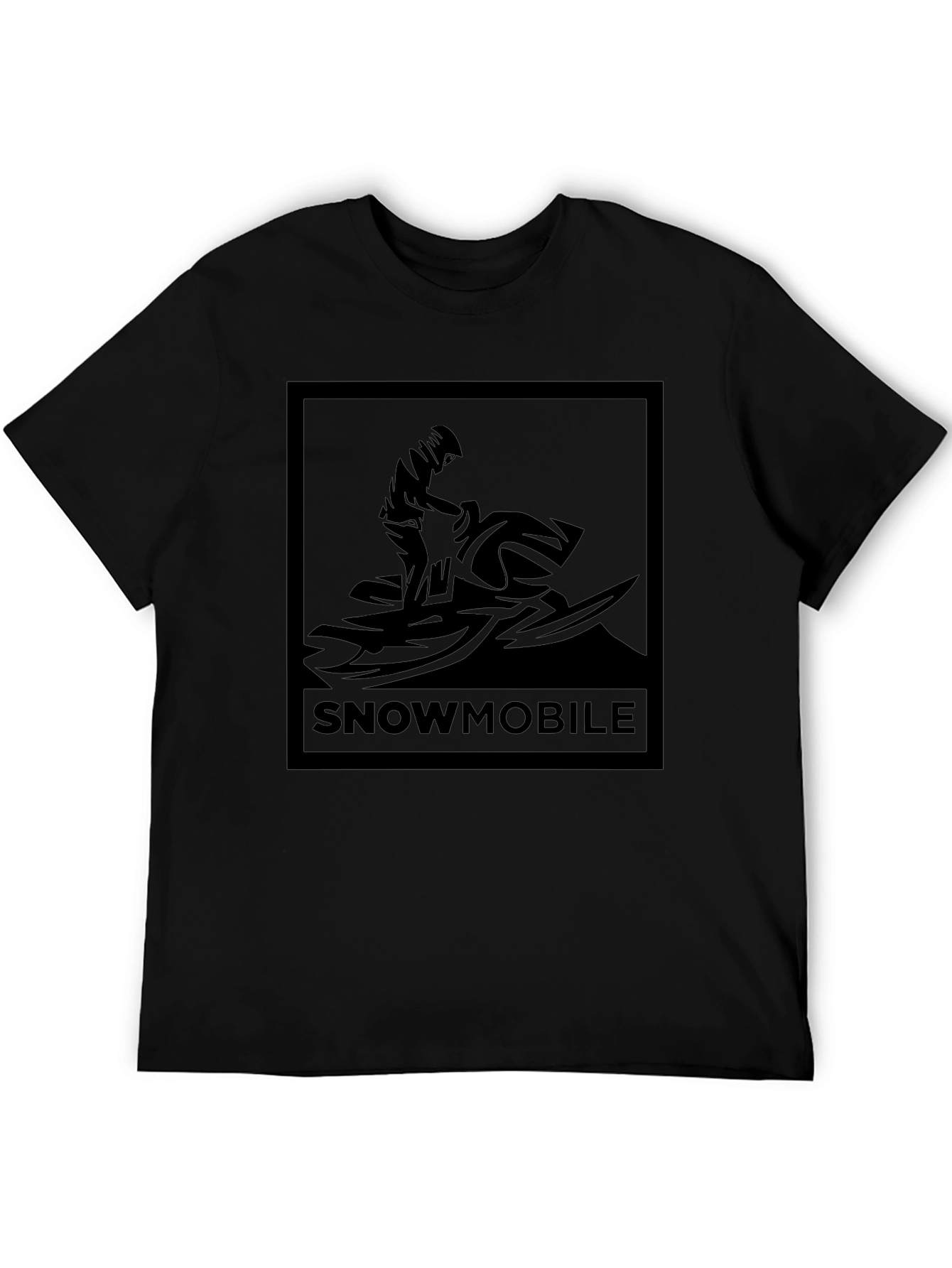 Snowmobile Graphic T-Shirt - Black
