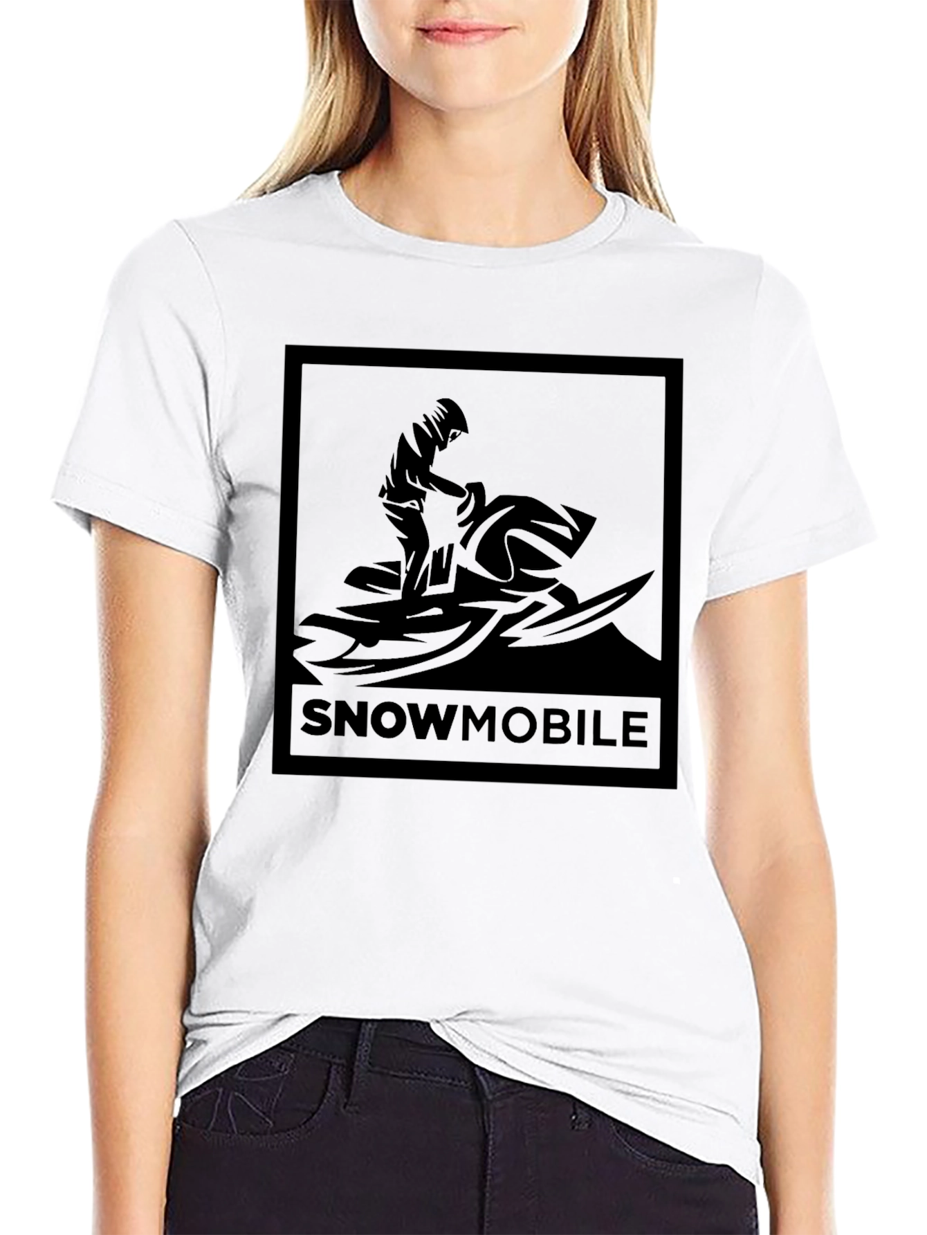 Snowmobile Graphic T-Shirt - Black