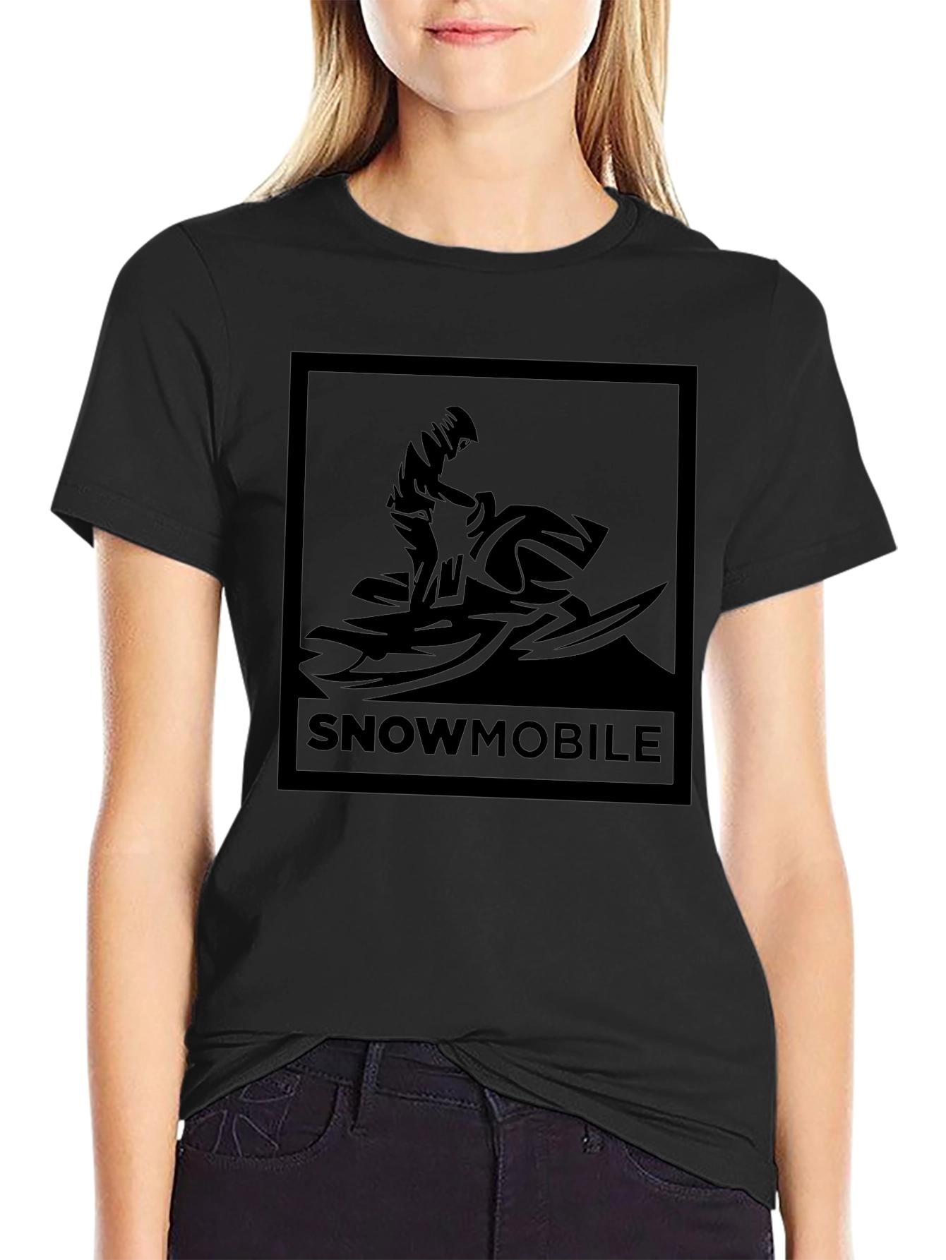 Snowmobile Graphic T-Shirt - Black