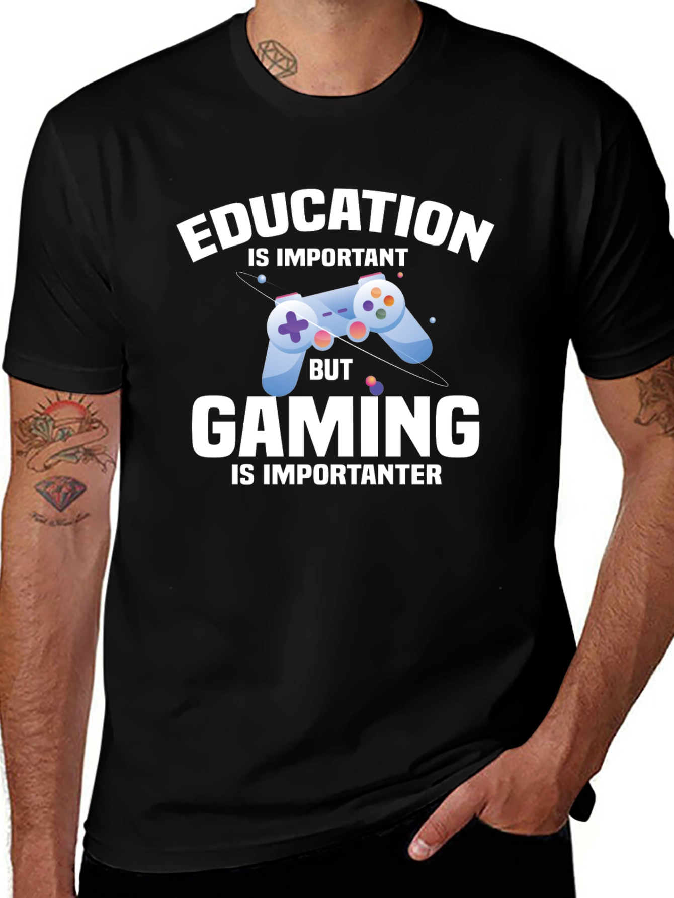 Education vs. Gaming Funny T-Shirt