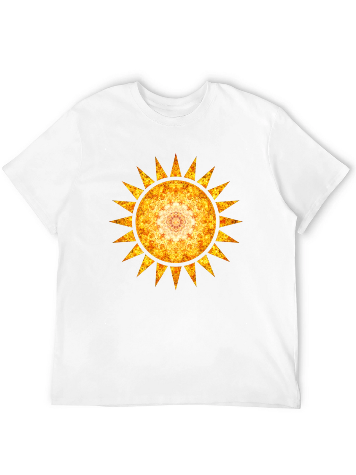 Fiery Sun Mandala Graphic Tee - Black