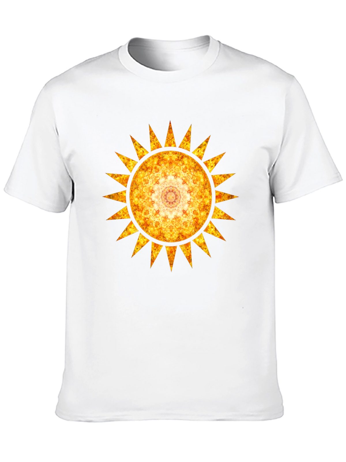 Fiery Sun Mandala Graphic Tee - Black