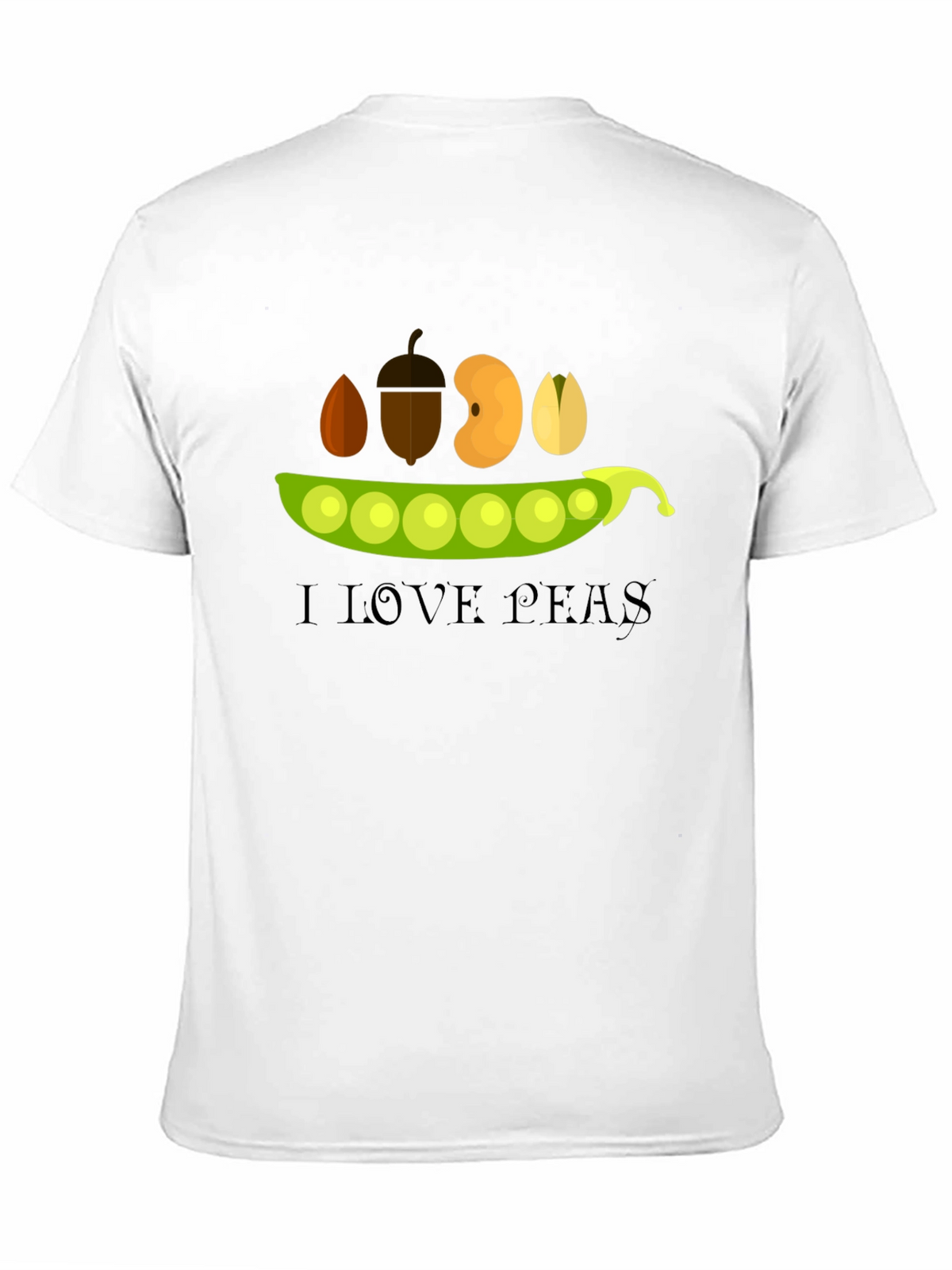 I Love Peas Black T-Shirt
