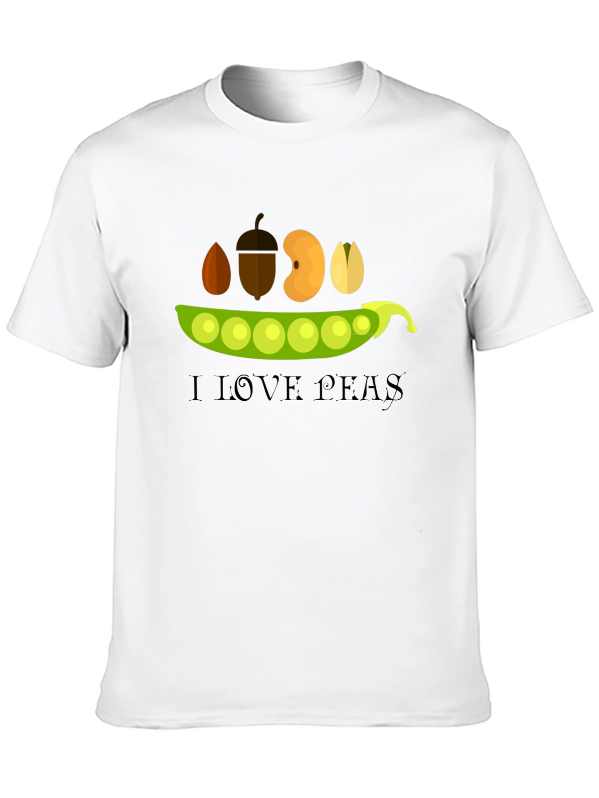 I Love Peas Black T-Shirt