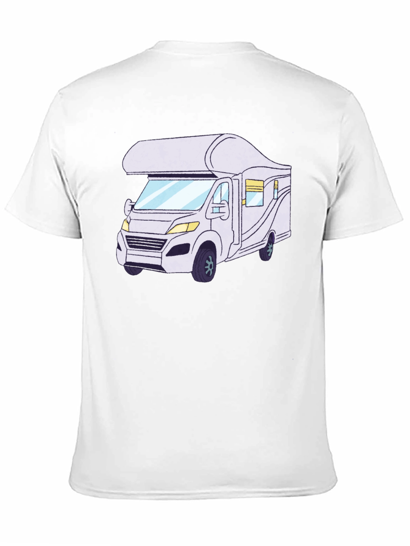 RV Cartoon Graphic Tee - Black Cotton Comfort