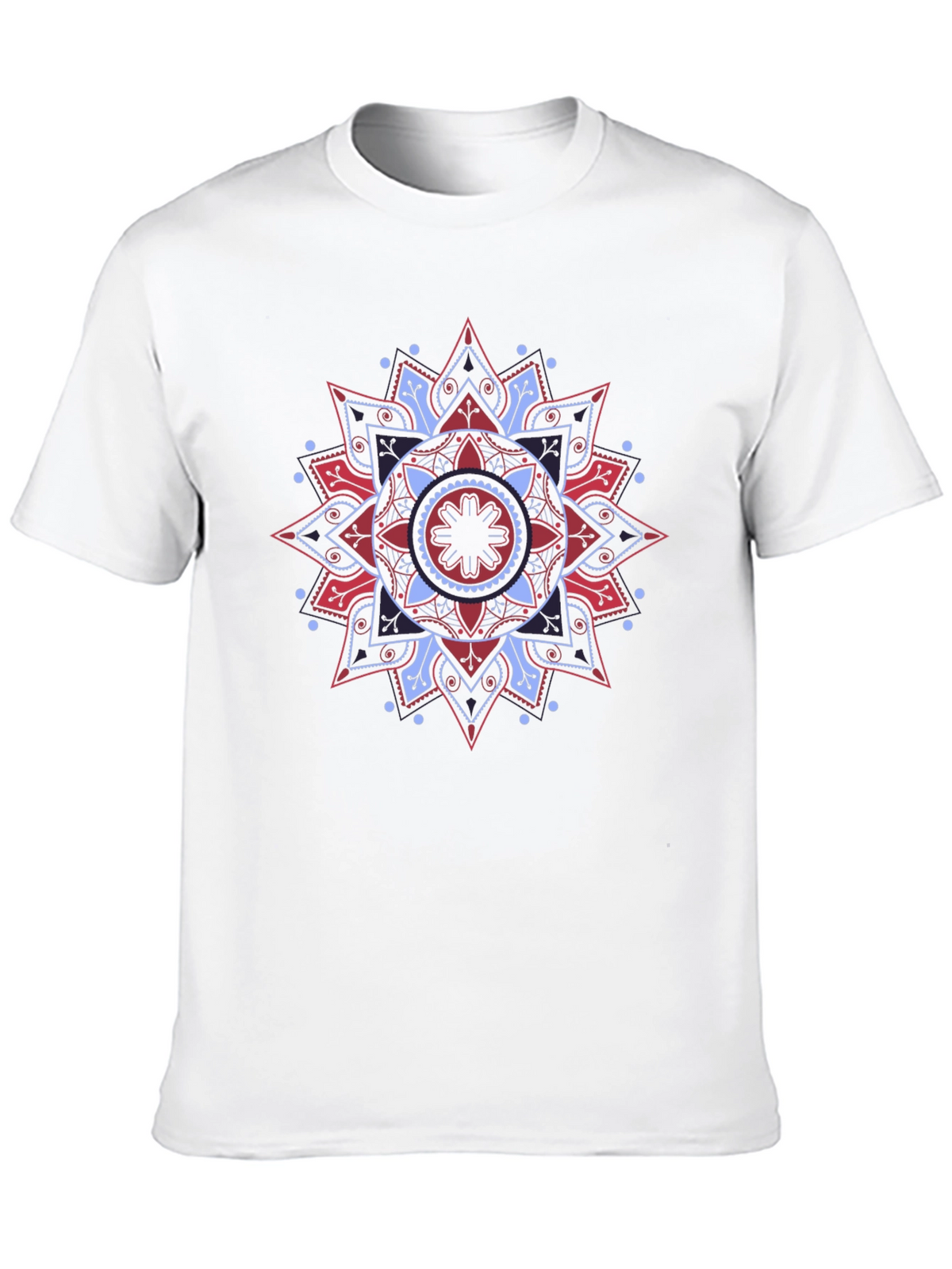 Geometric Mandala Graphic Tee - Black