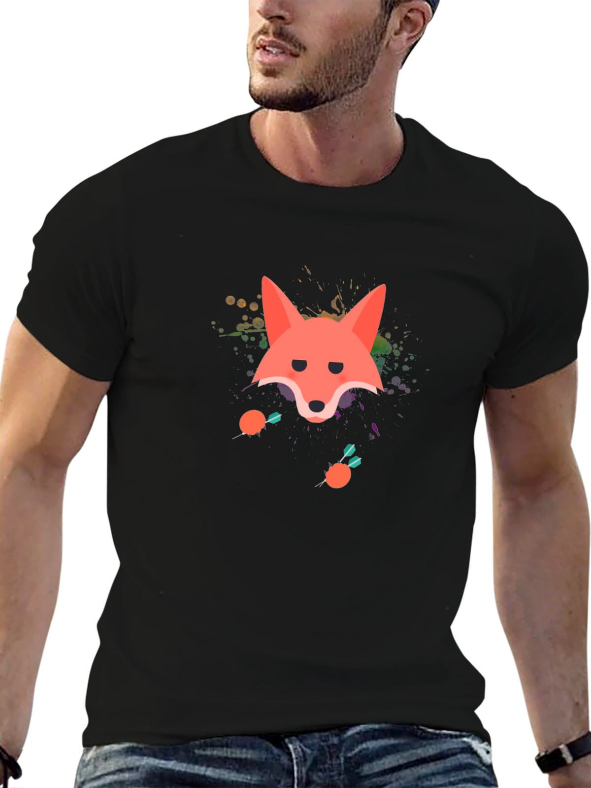 Fox Graphic Black T-Shirt - Fun Stylish Tee