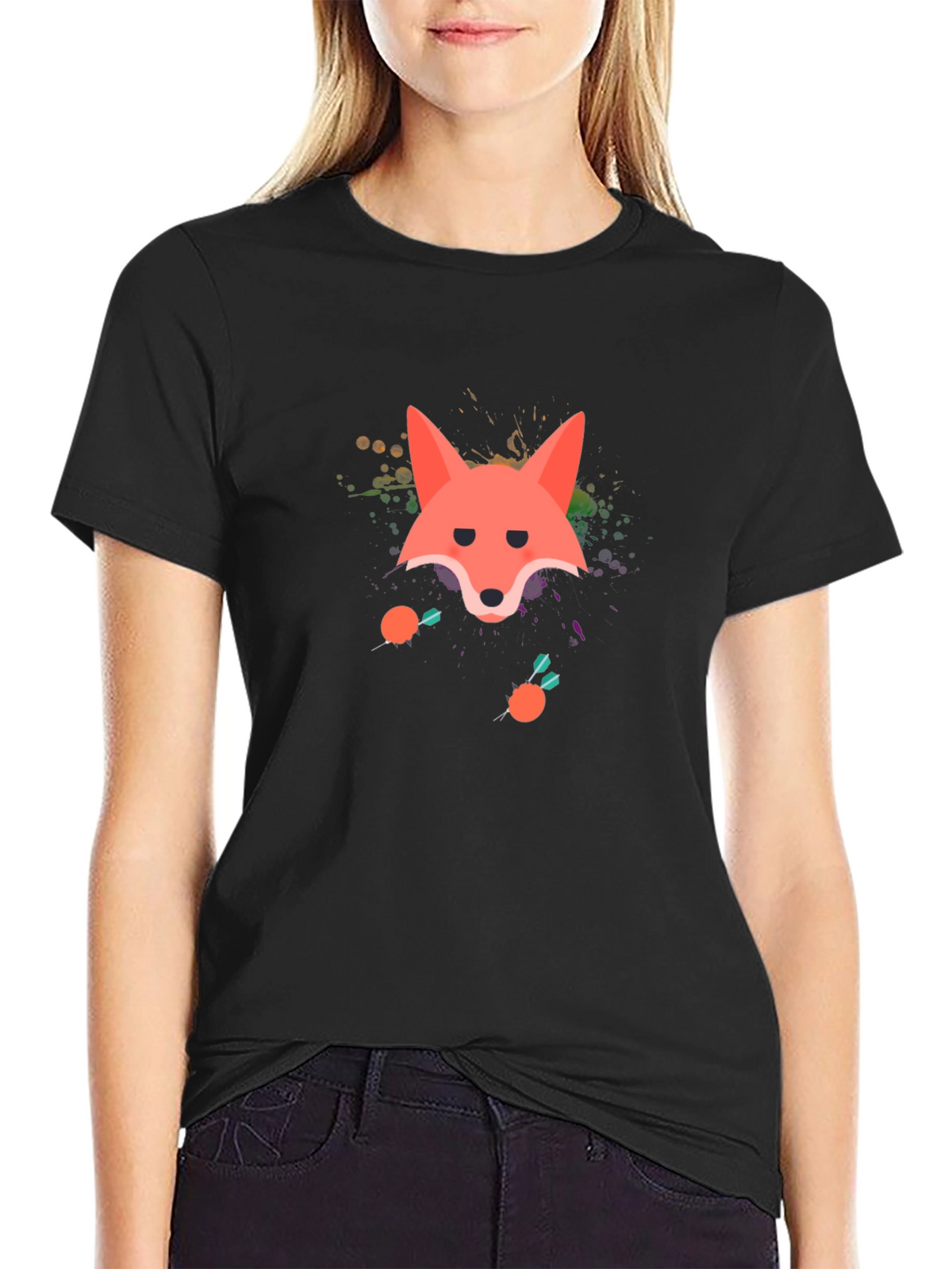 Fox Graphic Black T-Shirt - Fun Stylish Tee
