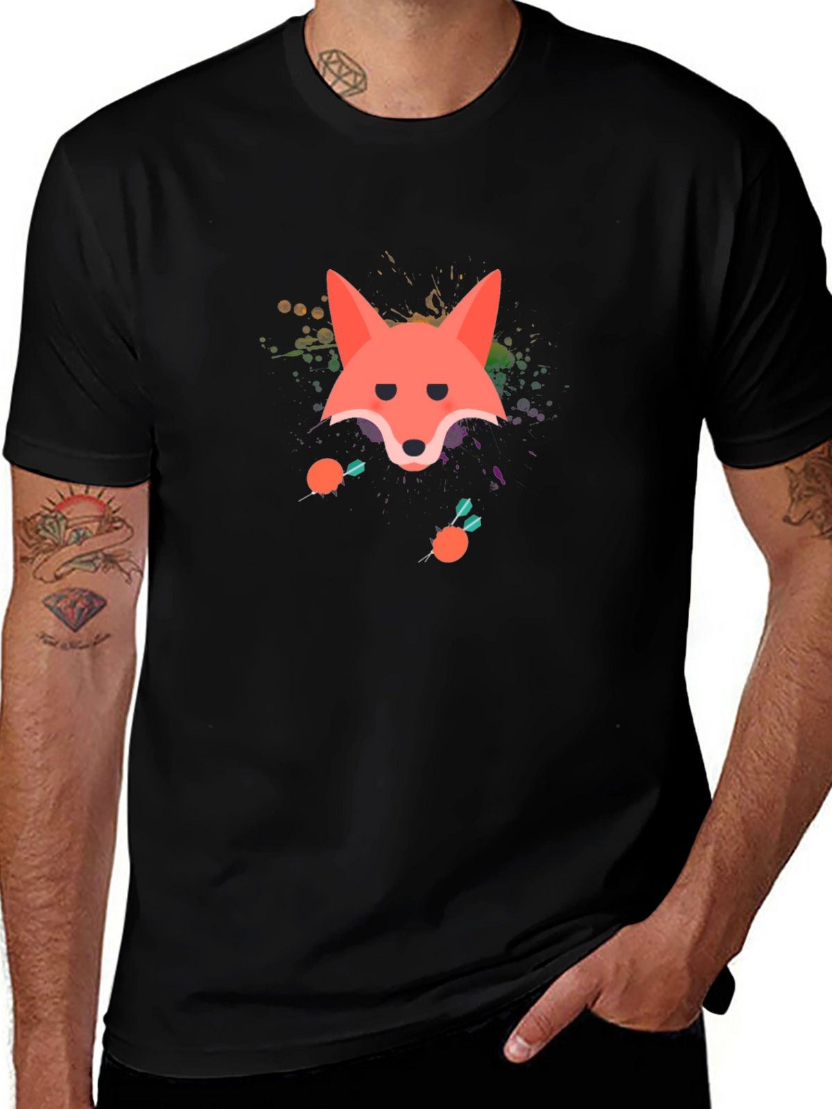 Fox Graphic Black T-Shirt - Fun Stylish Tee