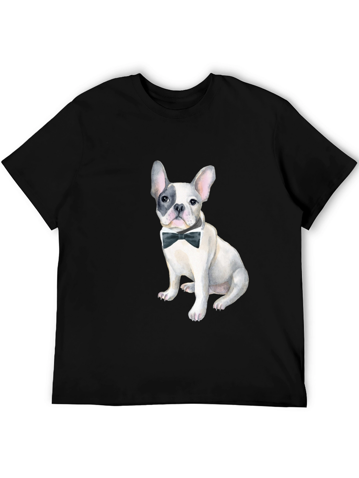 Dog with Bow Tie Black Graphic Tee