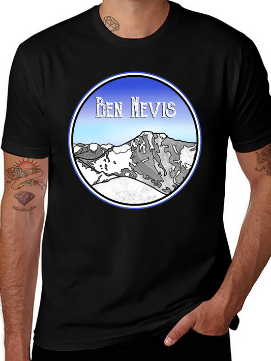 Ben Nevis Graphic Tee - Black Cotton T-Shirt