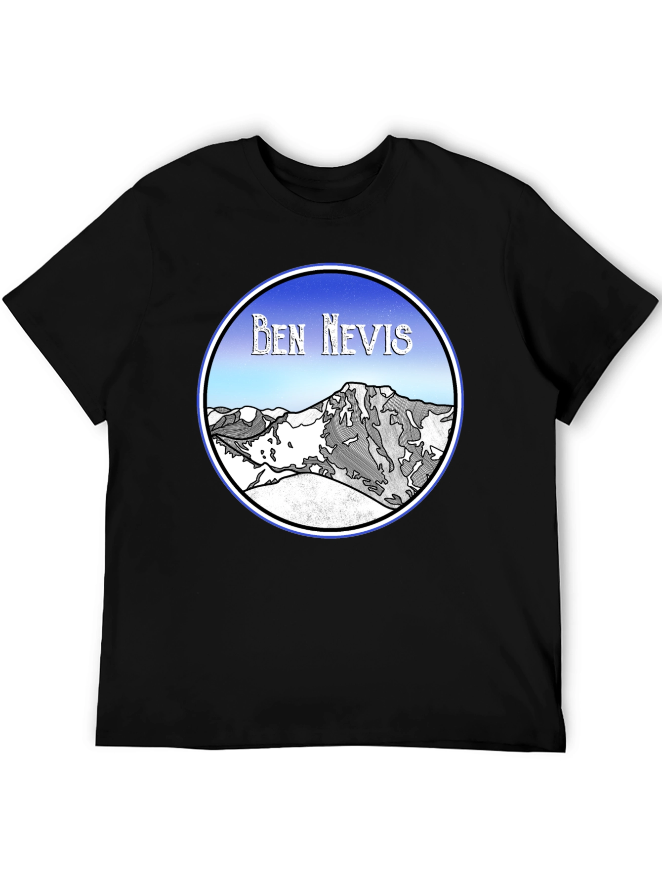 Ben Nevis Graphic Tee - Black Cotton T-Shirt
