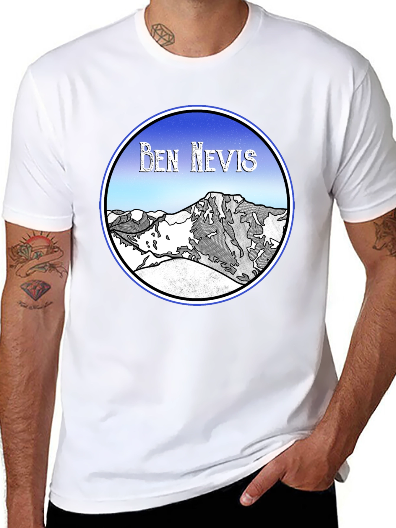 Ben Nevis Graphic Tee - Black Cotton T-Shirt