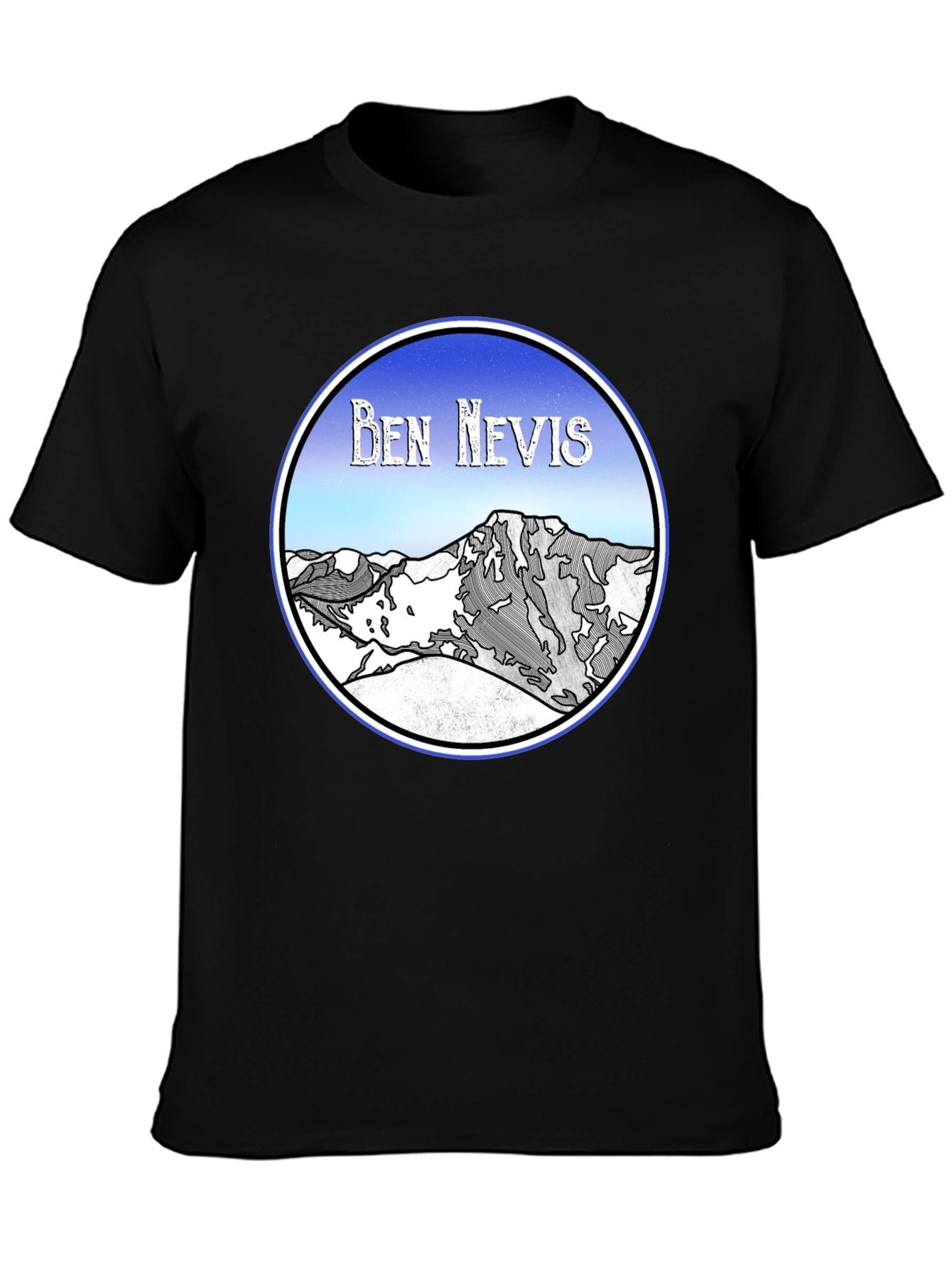 Ben Nevis Graphic Tee - Black Cotton T-Shirt