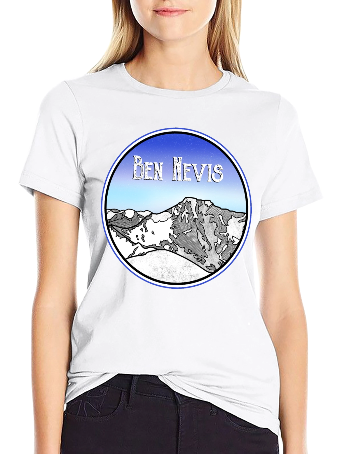 Ben Nevis Graphic Tee - Black Cotton T-Shirt