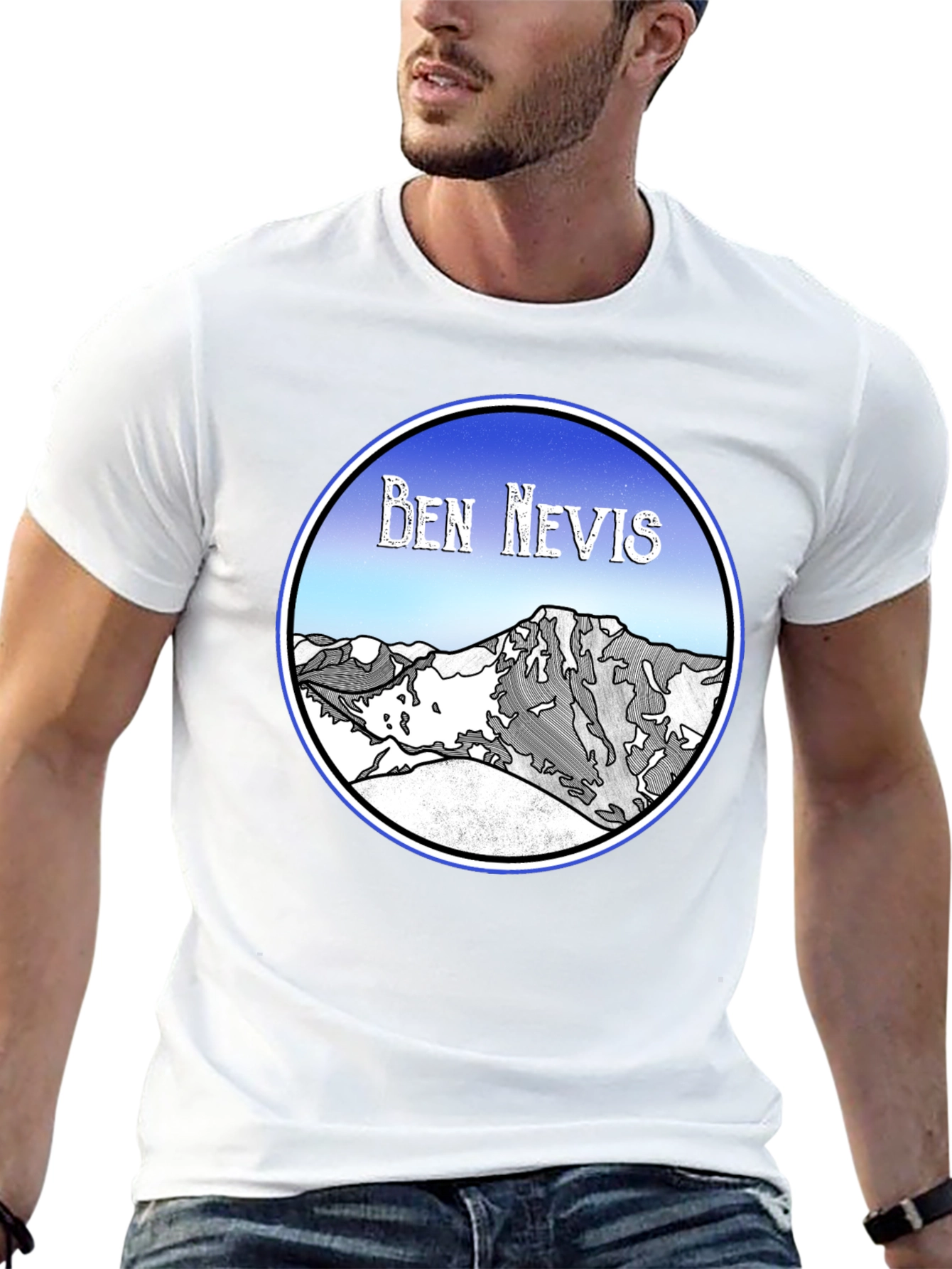 Ben Nevis Graphic Tee - Black Cotton T-Shirt