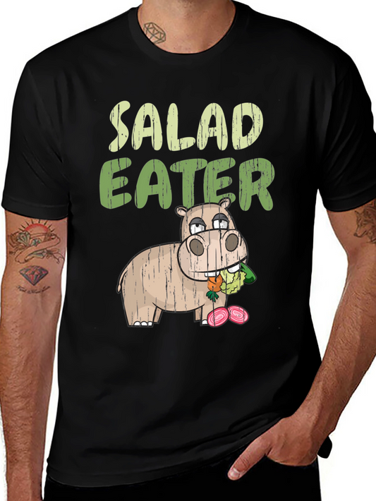 Salad Eater T-Shirt - Funny Hippo Graphic Tee