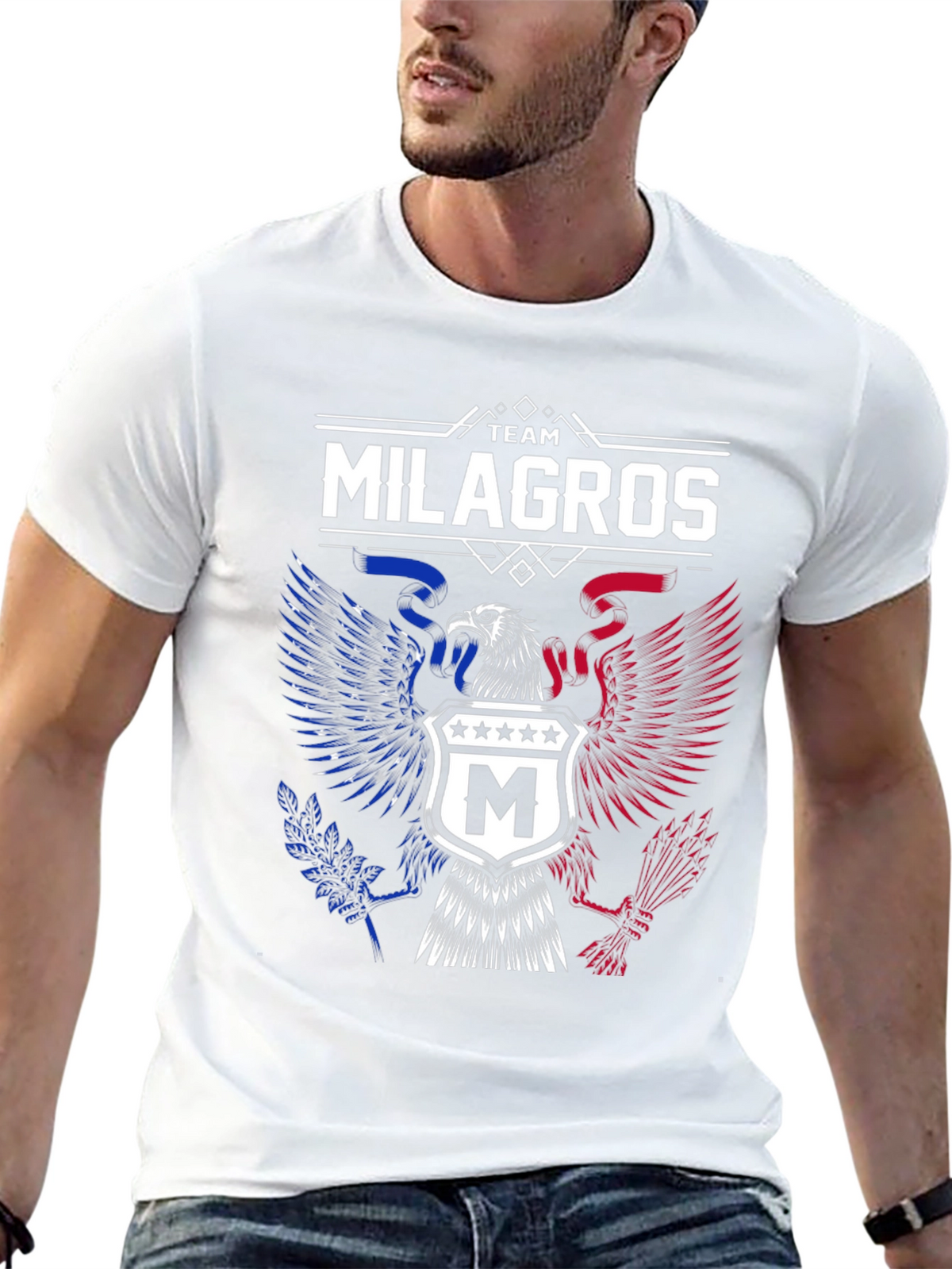 Team Milagros Eagle Crest T-Shirt - Patriotic Design