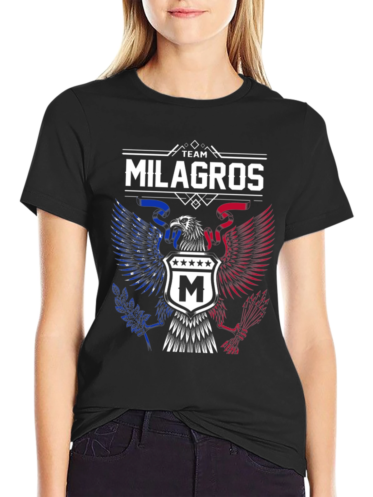 Team Milagros Eagle Crest T-Shirt - Patriotic Design