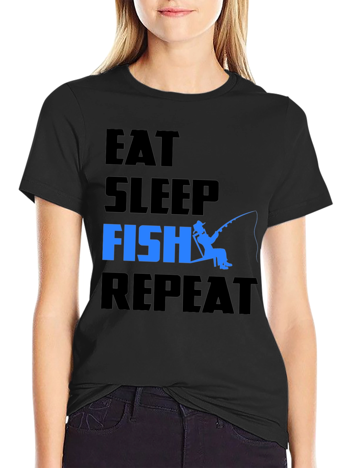 Eat Sleep Fish Repeat Graphic T-Shirt