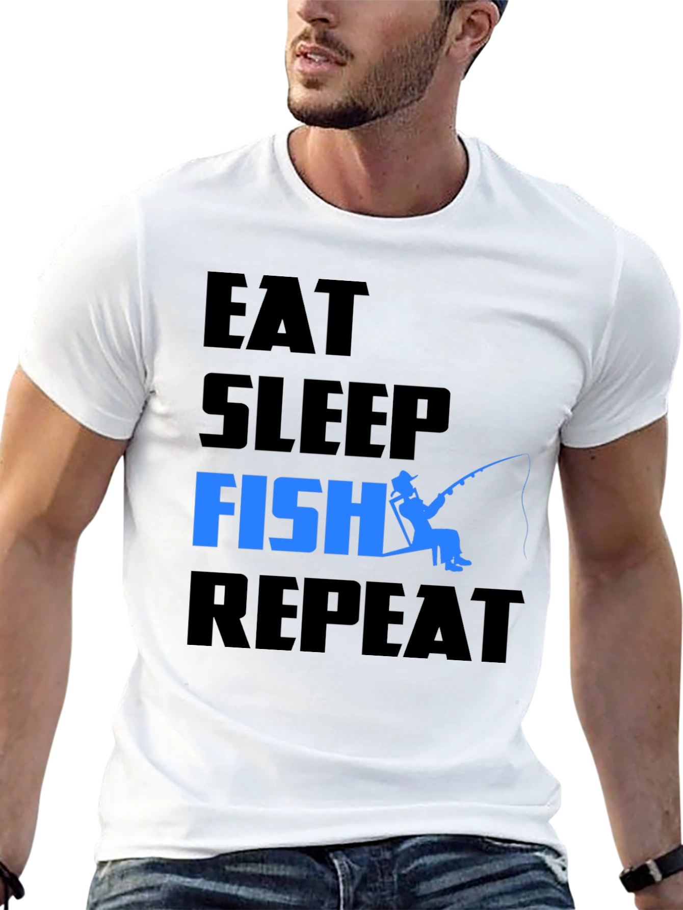 Eat Sleep Fish Repeat Graphic T-Shirt