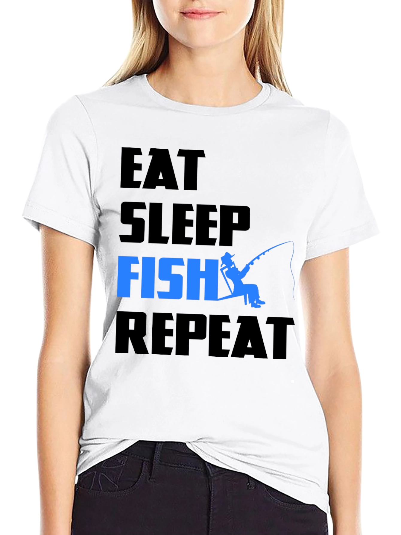Eat Sleep Fish Repeat Graphic T-Shirt