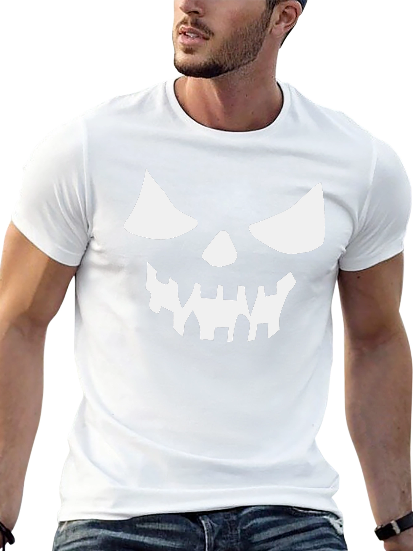 Spooky Jack-O-Lantern Face Black T-Shirt
