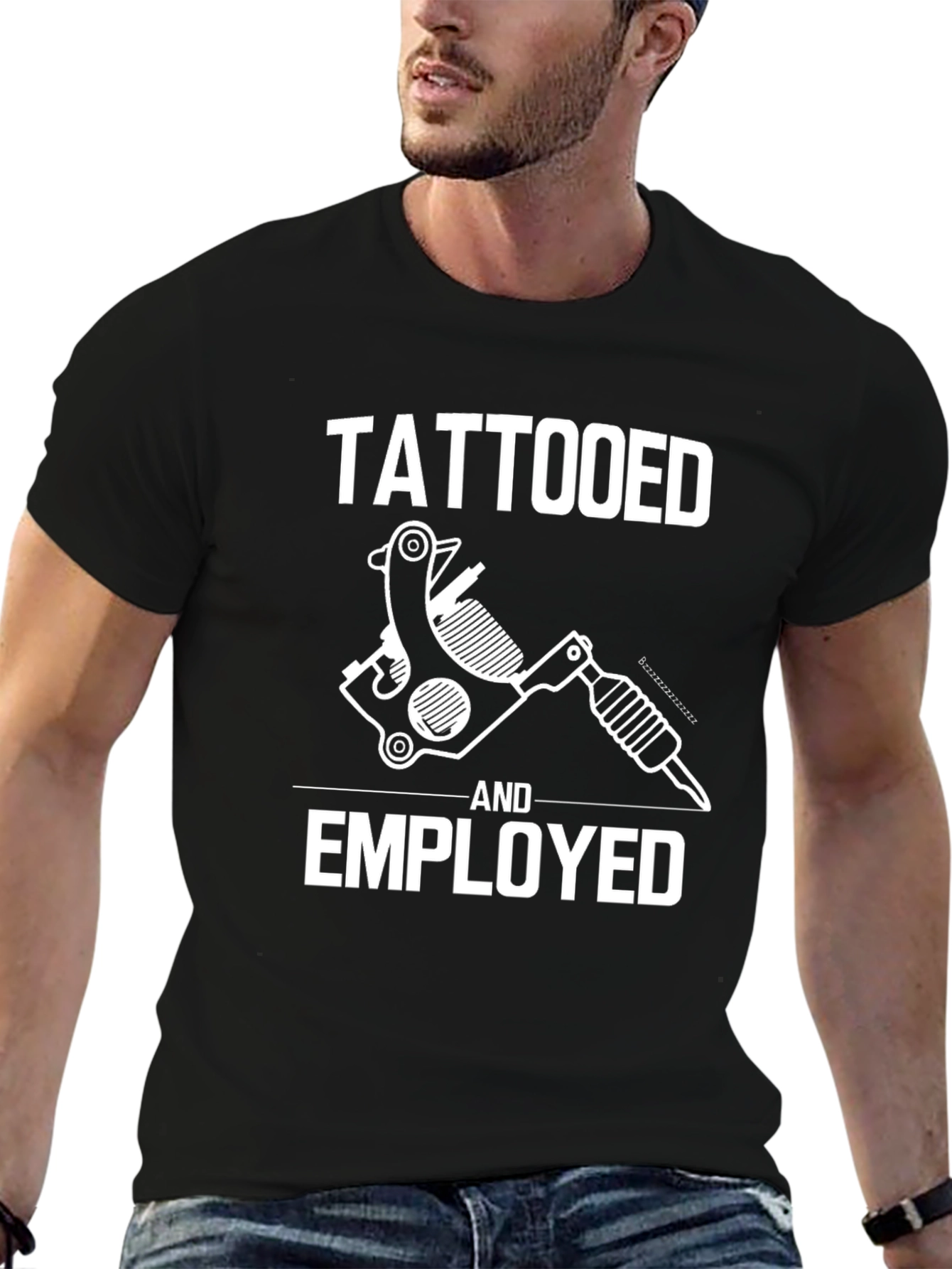 Tattooed and Employed Graphic T-Shirt - Black