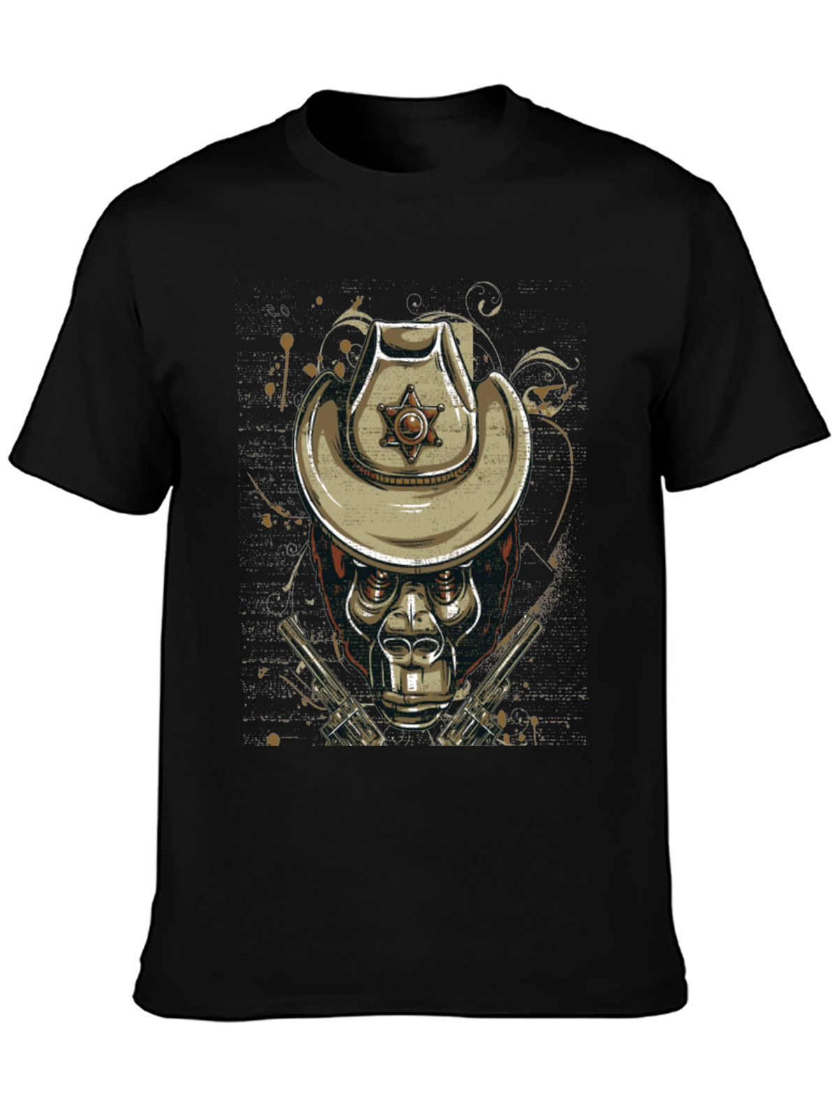 Gorilla Sheriff Graphic T-Shirt - Western Style