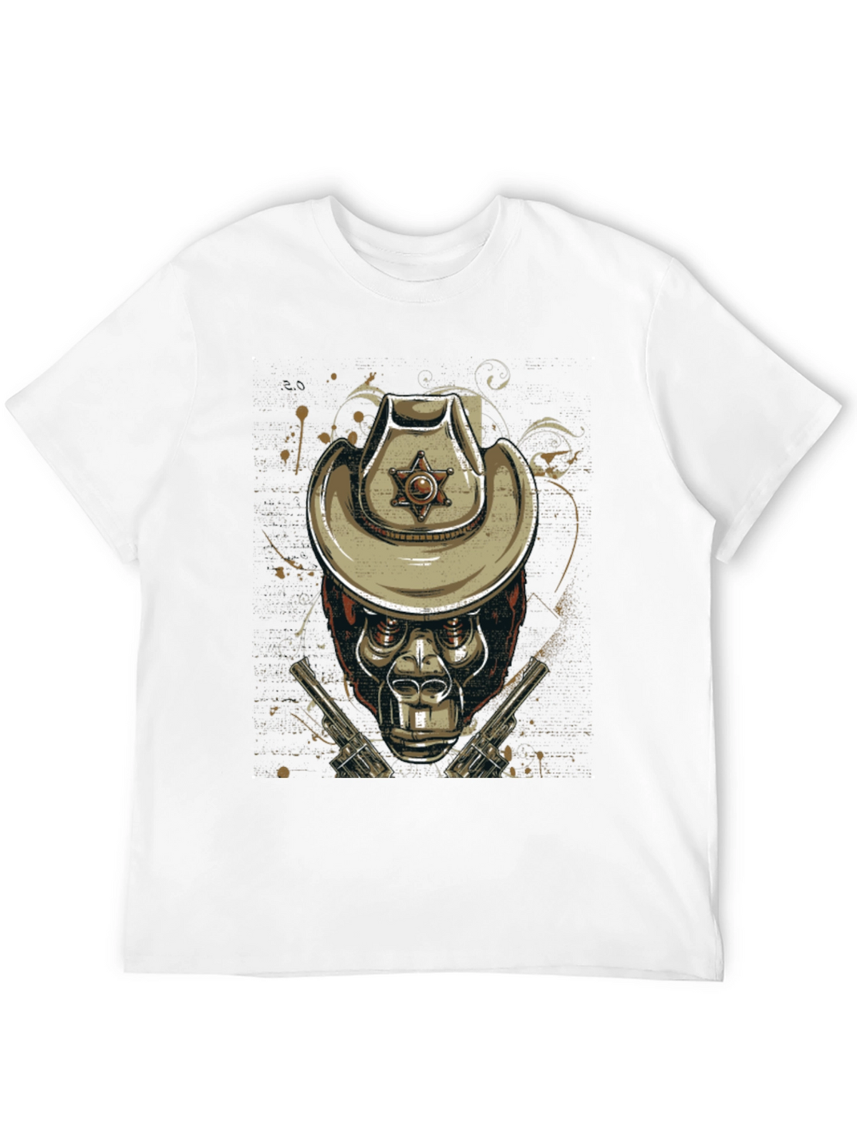 Gorilla Sheriff Graphic T-Shirt - Western Style