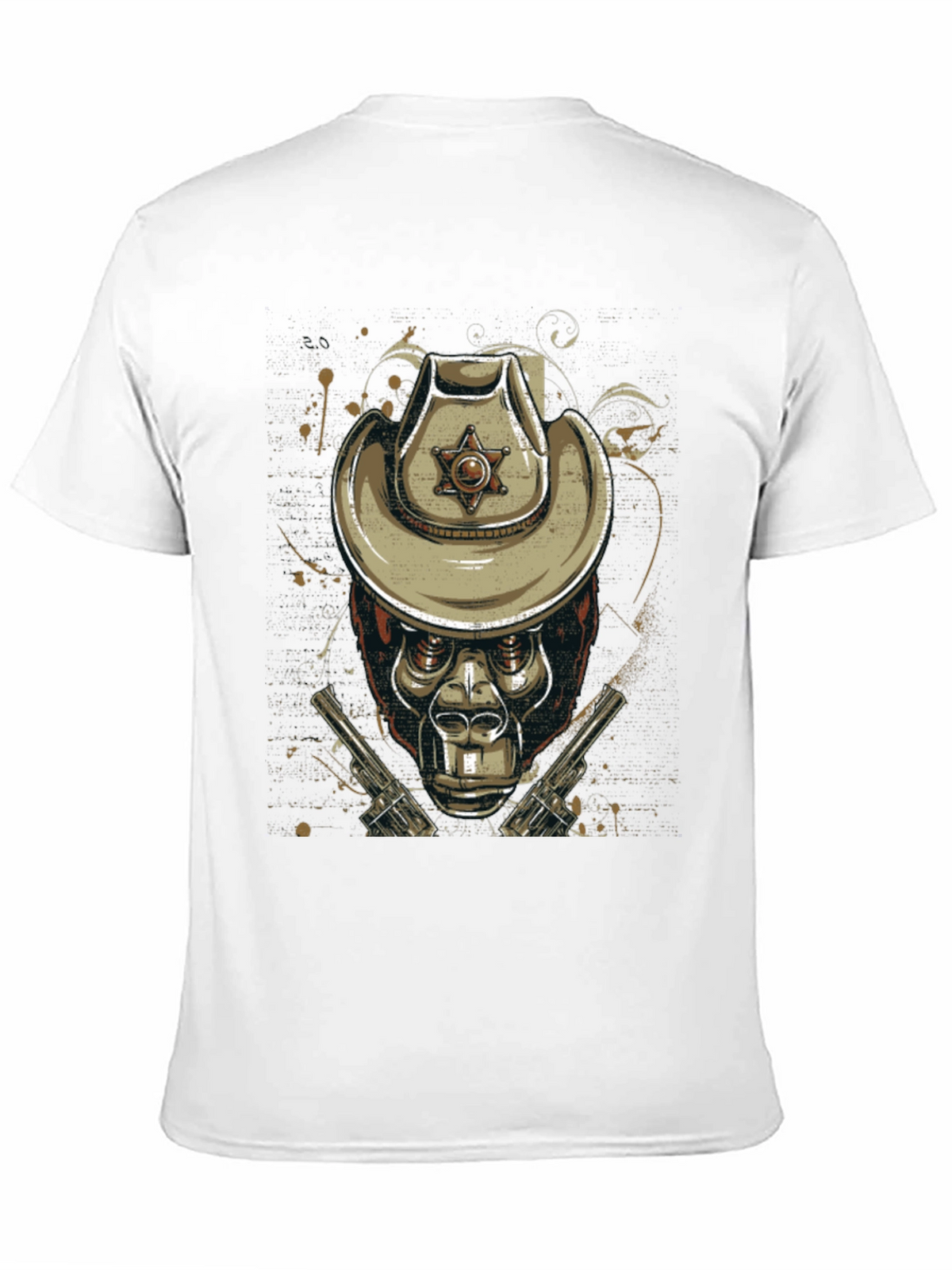 Gorilla Sheriff Graphic T-Shirt - Western Style